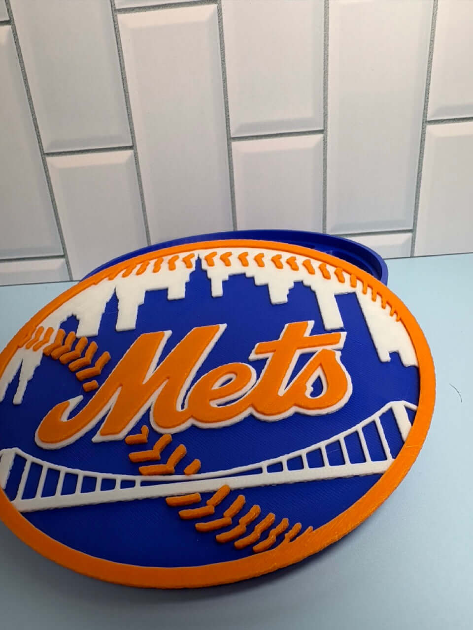 Customized NY Mets 3D Logo Stash Box. Unique MLB Baseball Fan Gift Tiki-Taka3D