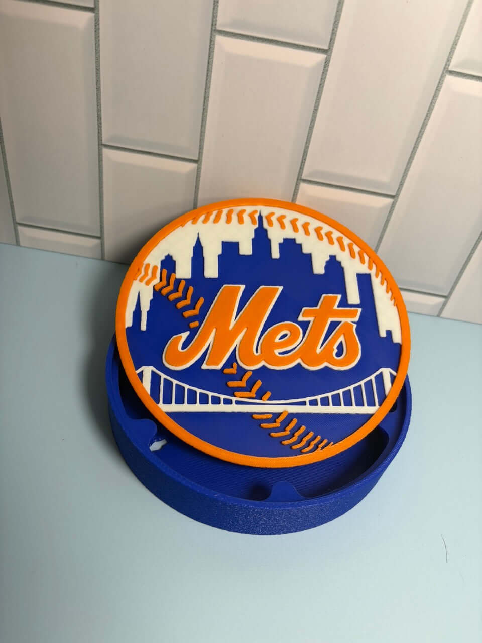 Customized NY Mets 3D Logo Stash Box. Unique MLB Baseball Fan Gift Tiki-Taka3D