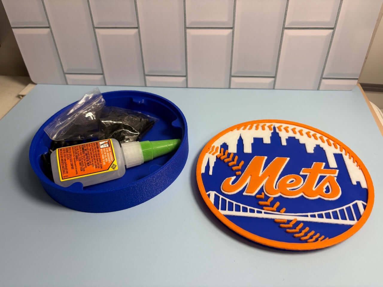 Customized NY Mets 3D Logo Stash Box. Unique MLB Baseball Fan Gift Tiki-Taka3D