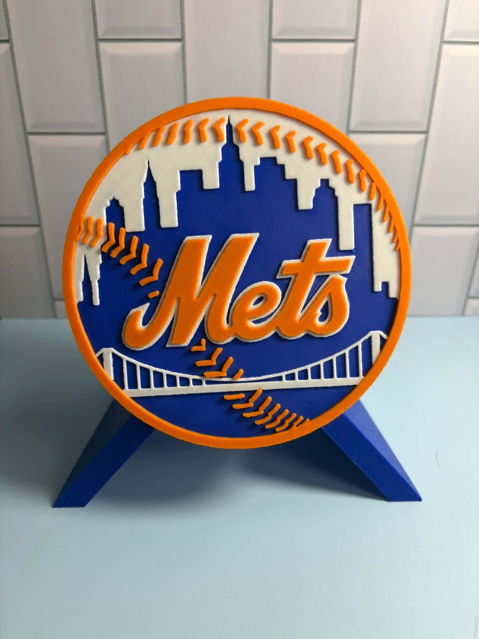 Customized NY Mets 3D Logo Stash Box. Unique MLB Baseball Fan Gift Tiki-Taka3D