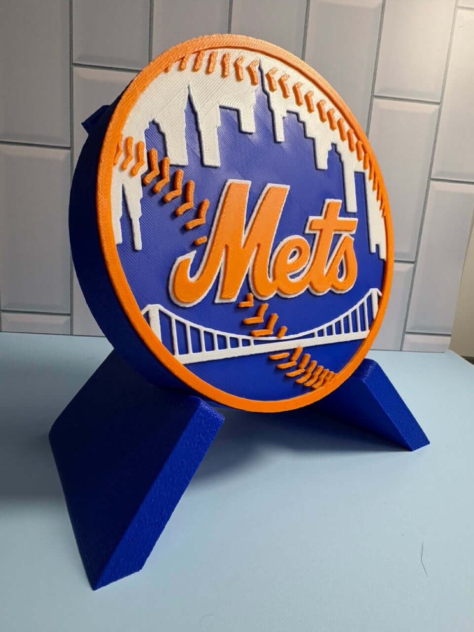Customized NY Mets 3D Logo Stash Box. Unique MLB Baseball Fan Gift Tiki-Taka3D