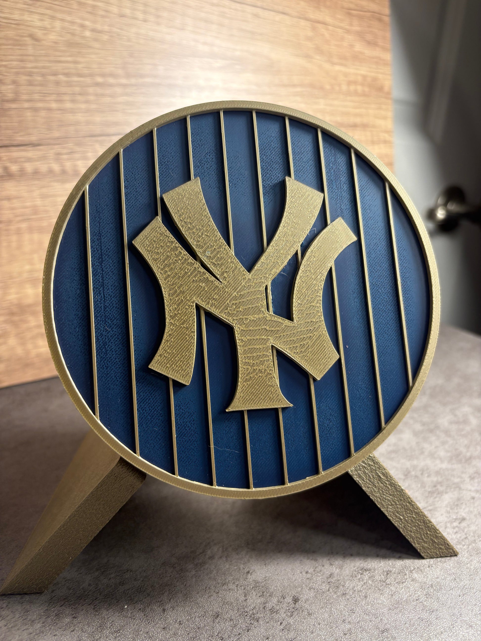 NY Yankees 3D Logo Stash Box. Blue and Iridium Gold Colored. Tiki-Taka3D