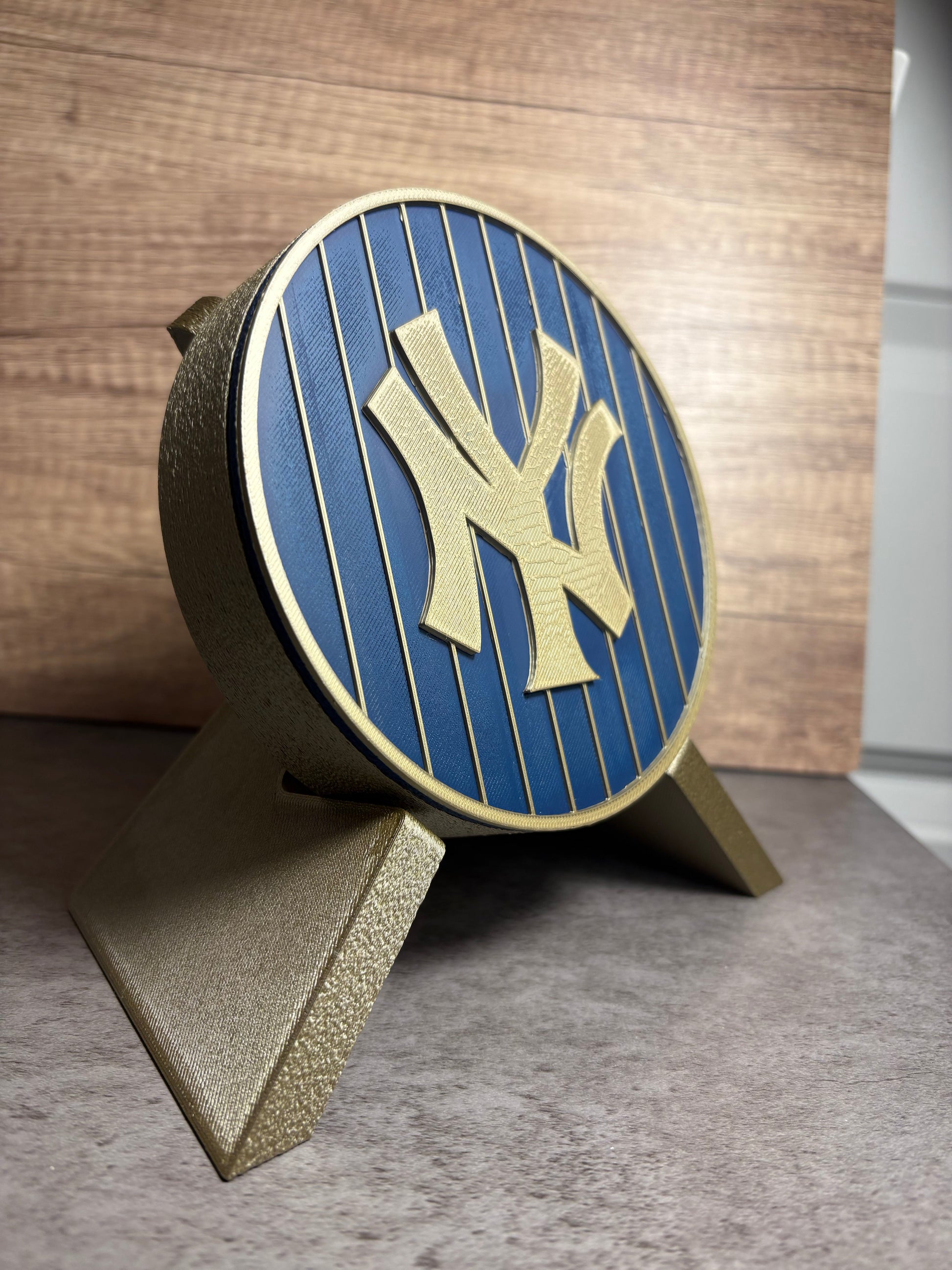 NY Yankees 3D Logo Stash Box. Blue and Iridium Gold Colored. Tiki-Taka3D