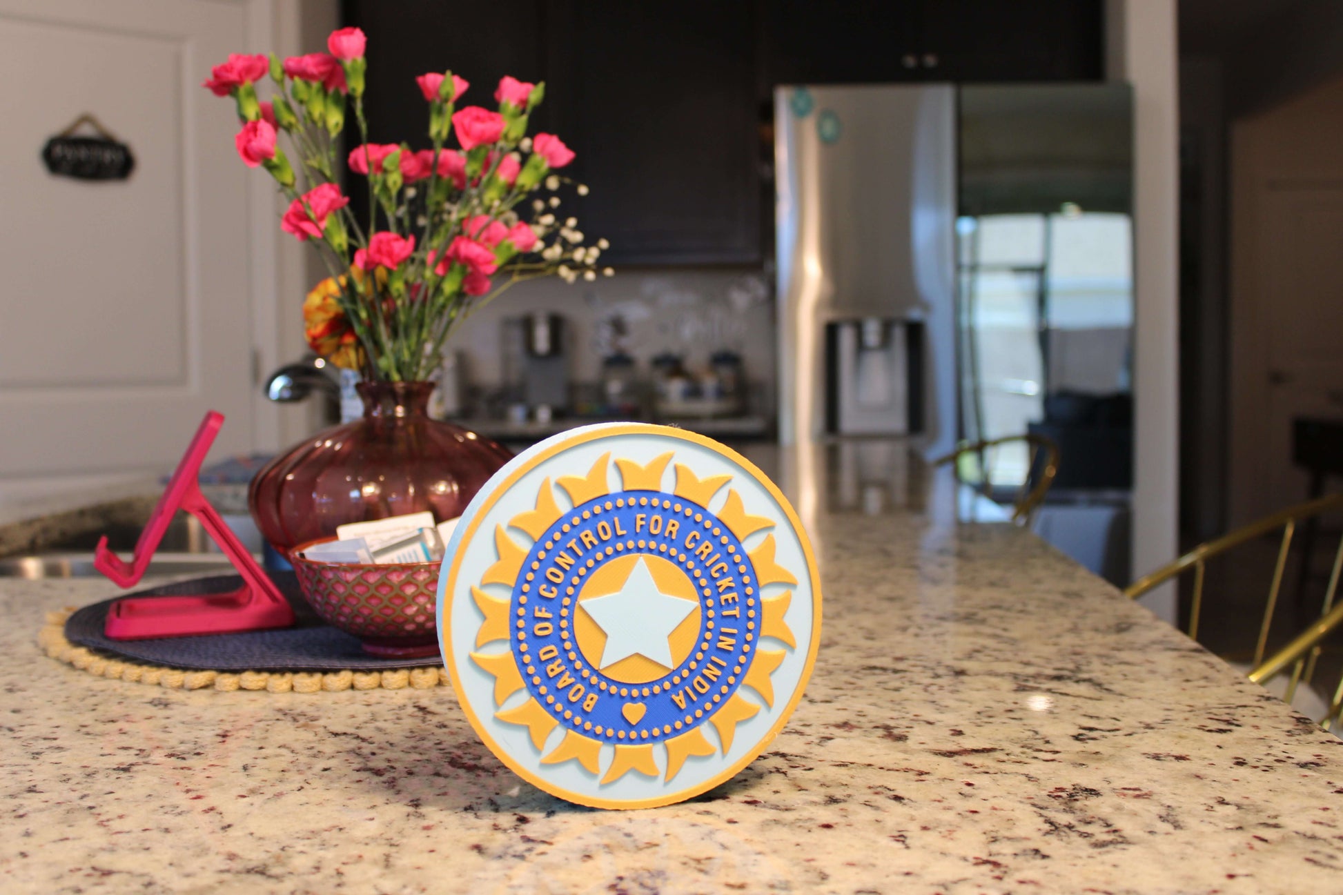 Official India Cricket BCCI 3D Printed Plaque – Customizable Fan Art & Desk Decor Tiki-Taka3D