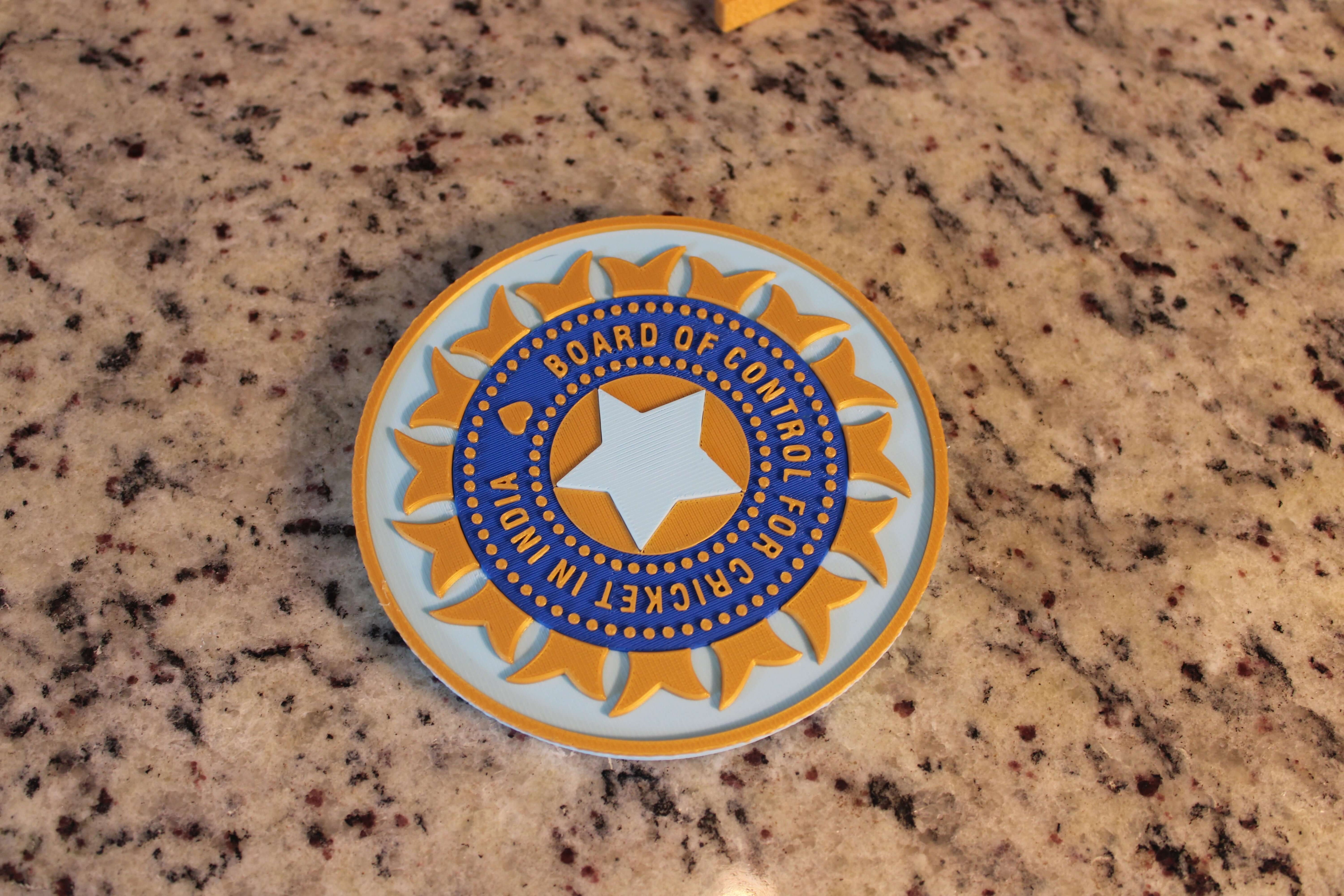 Official India Cricket BCCI 3D Printed Plaque – Customizable Fan Art & Desk Decor Tiki-Taka3D