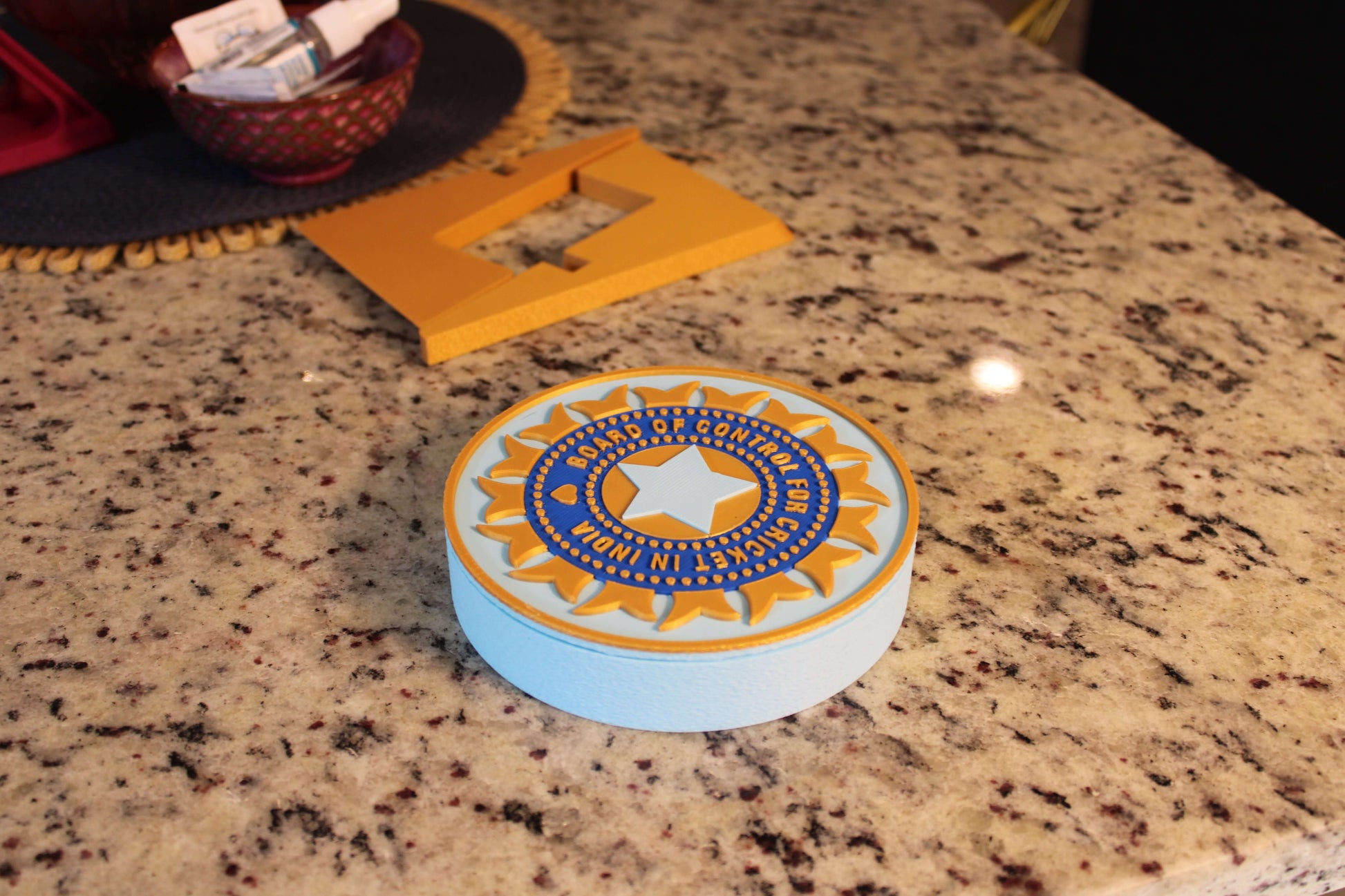 Official India Cricket BCCI 3D Printed Plaque – Customizable Fan Art & Desk Decor Tiki-Taka3D