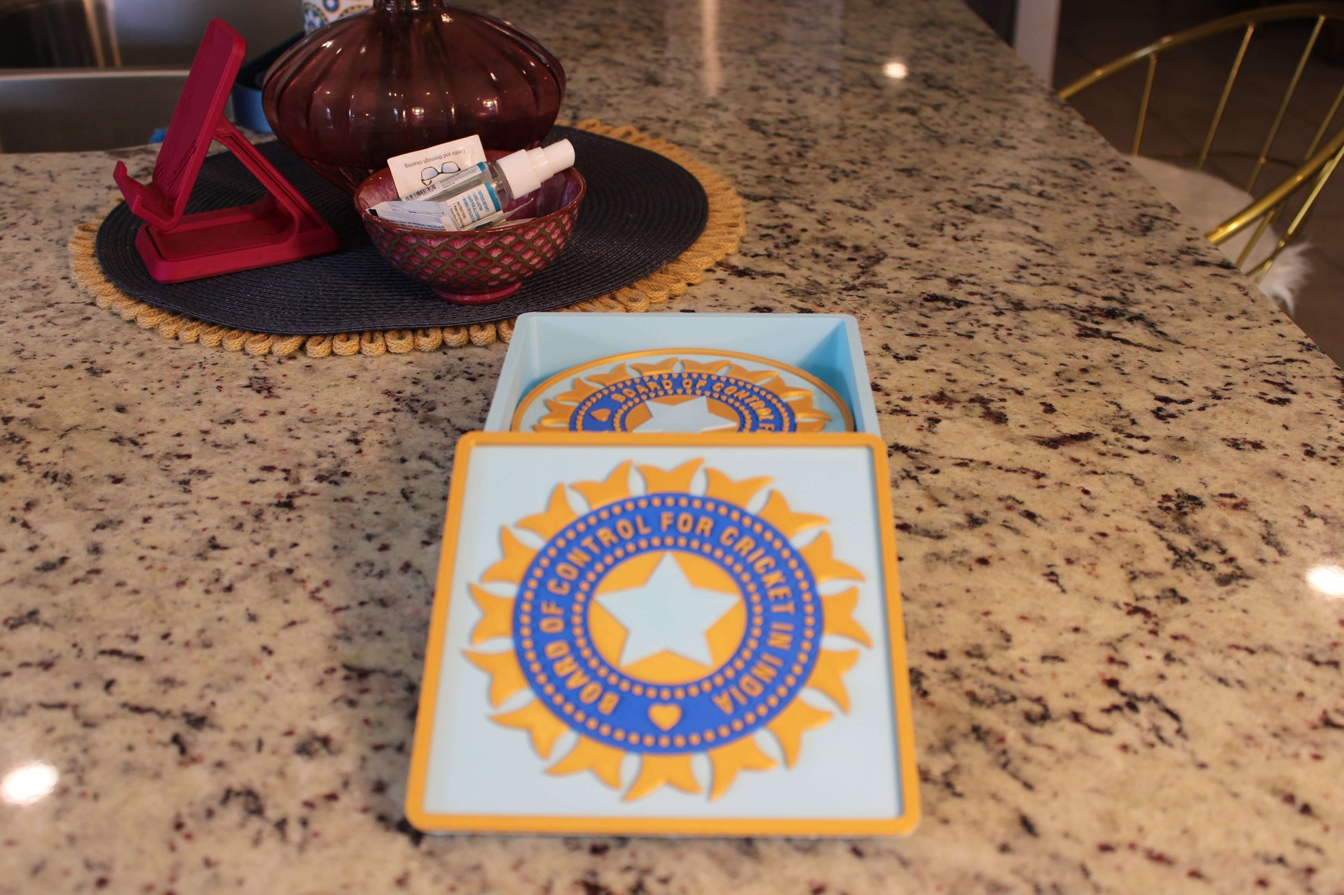 Official India Cricket BCCI 3D Printed Plaque – Customizable Fan Art & Desk Decor Tiki-Taka3D