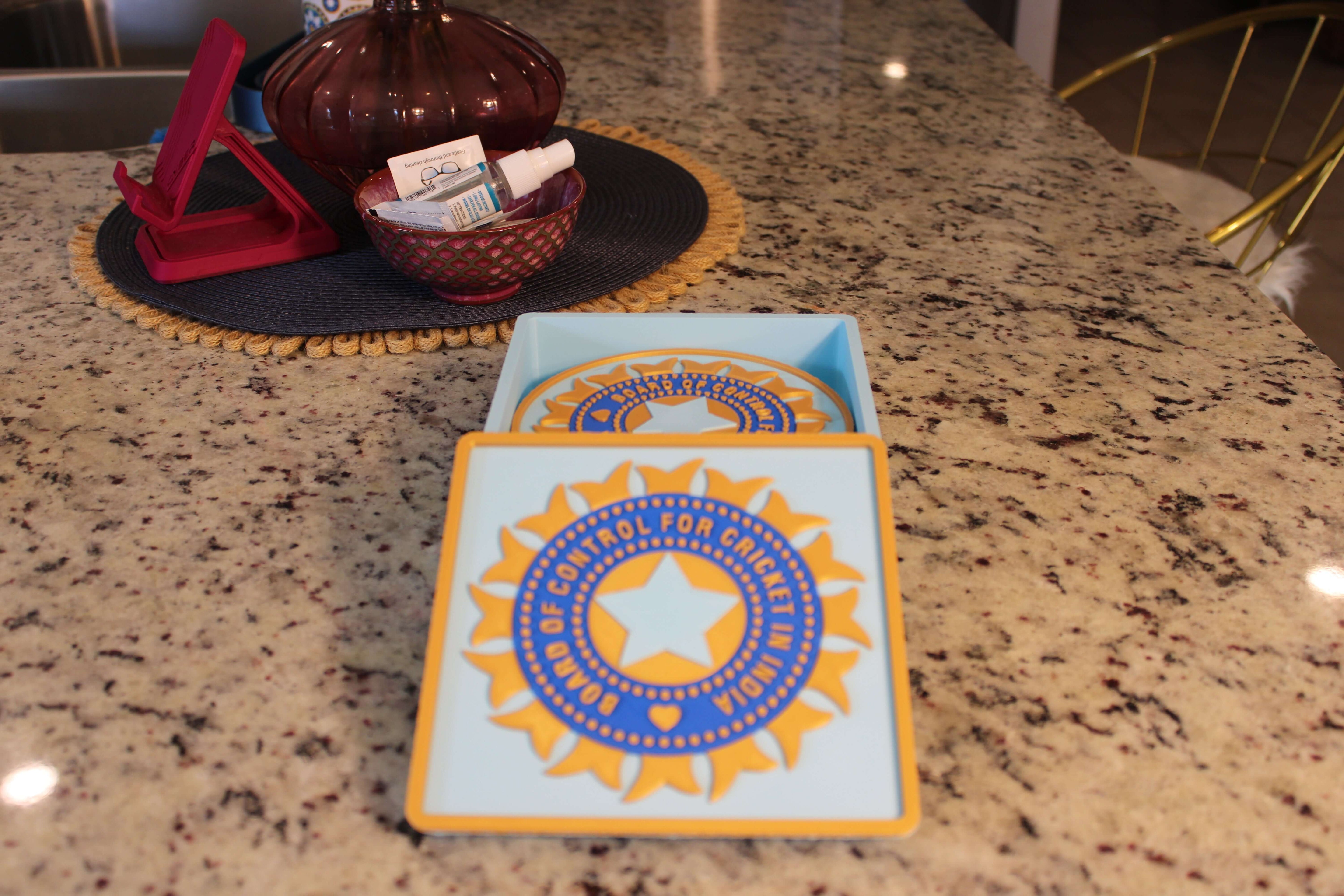 Official India Cricket BCCI 3D Printed Plaque – Customizable Fan Art & Desk Decor Tiki-Taka3D