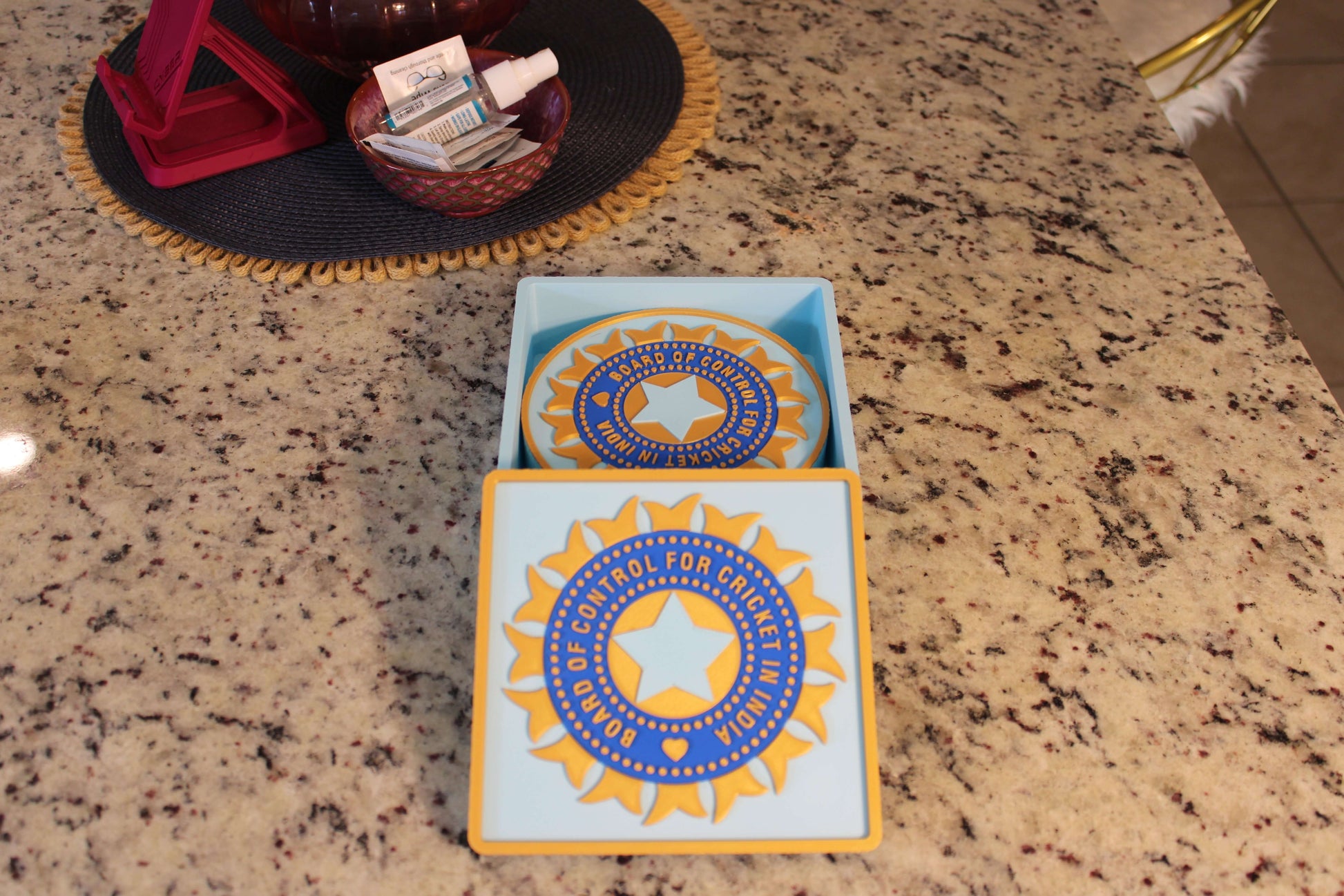 Official India Cricket BCCI 3D Printed Plaque – Customizable Fan Art & Desk Decor Tiki-Taka3D