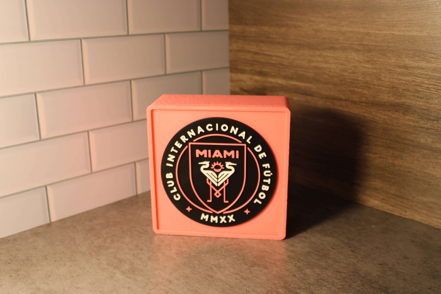 Inter Miami 3D Printed Emblem – Stylish Decor for Messi Fans & Soccer Lovers Tiki-Taka3D