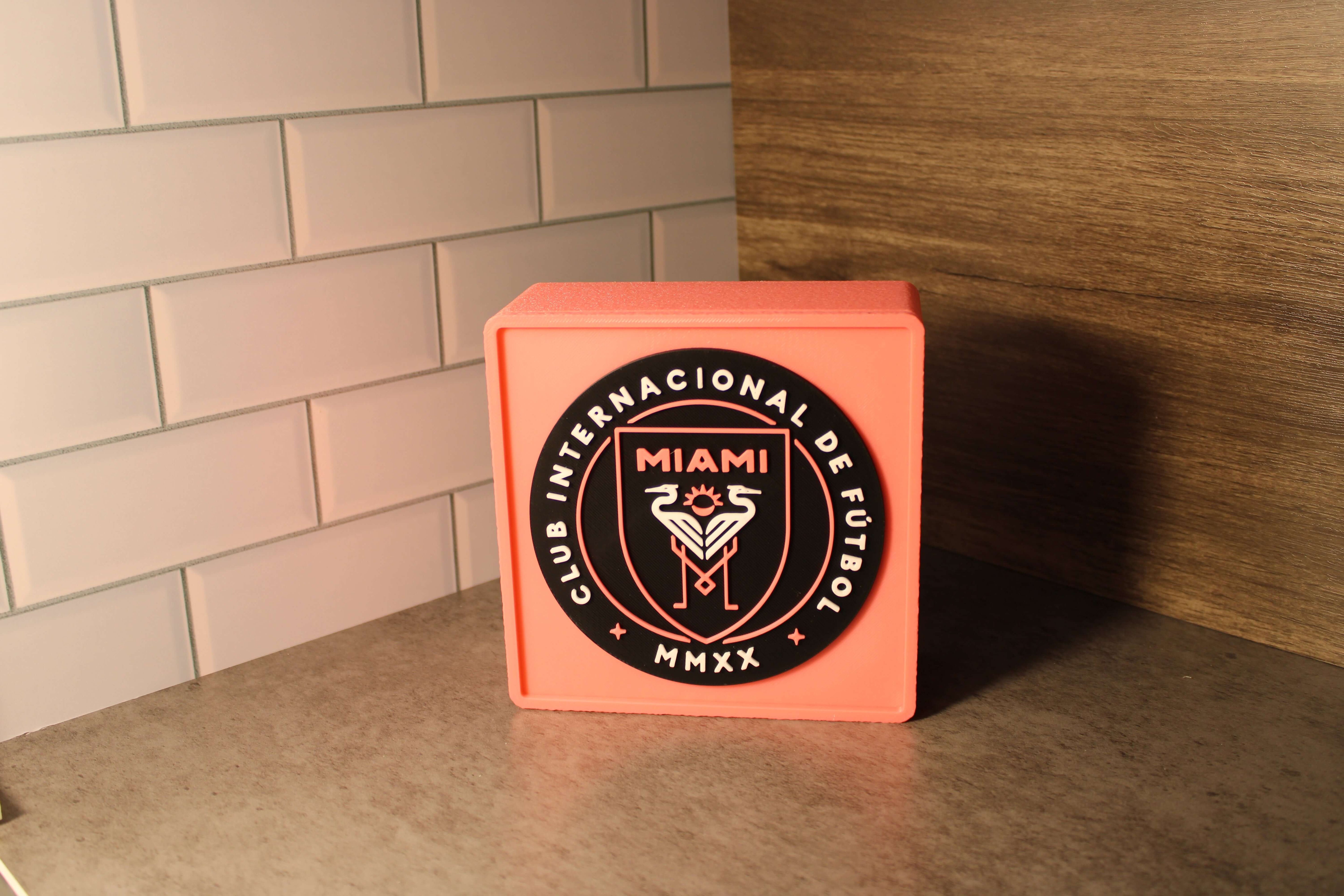 Inter Miami 3D Printed Emblem – Stylish Decor for Messi Fans & Soccer Lovers Tiki-Taka3D