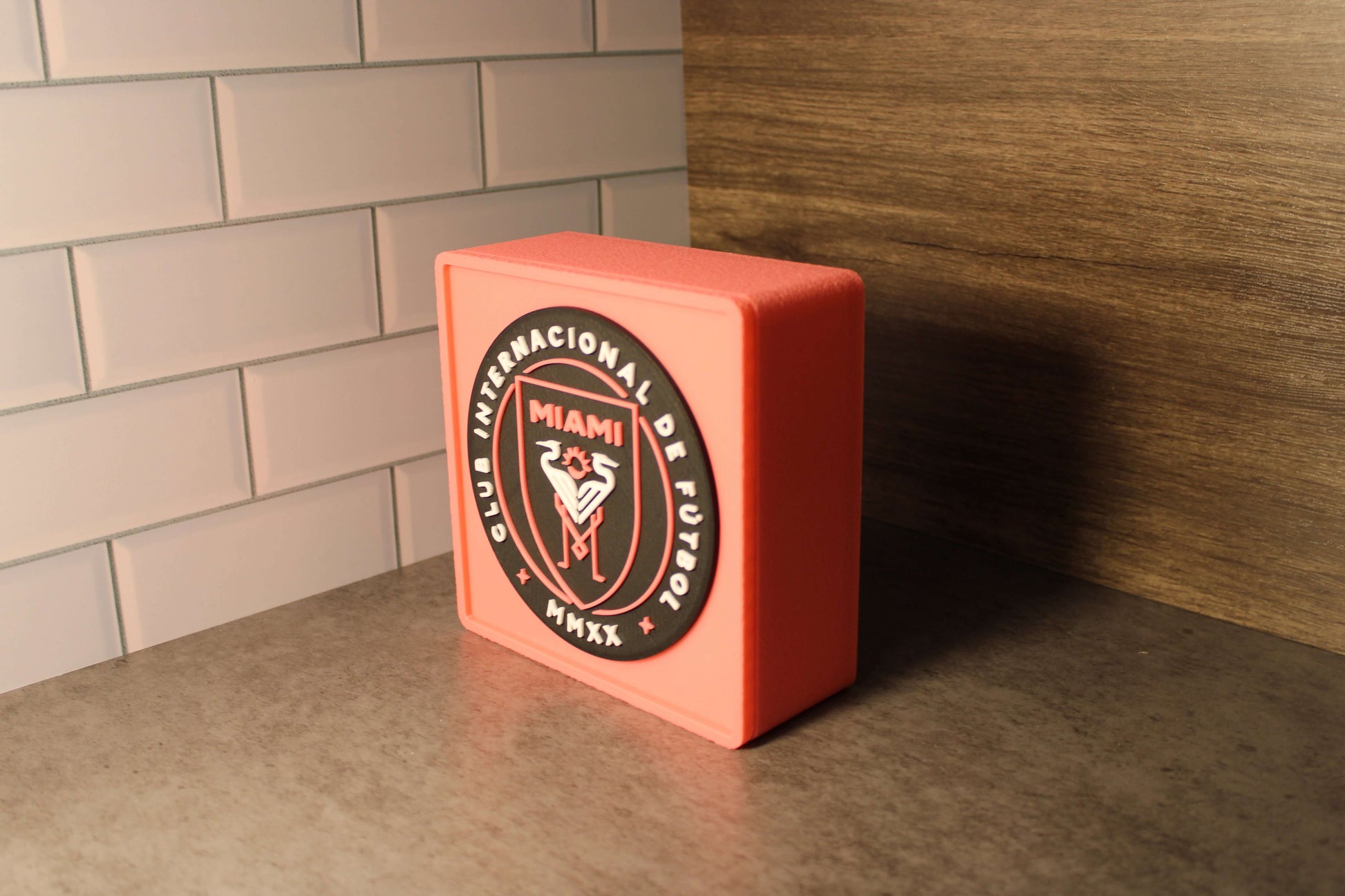 Inter Miami 3D Printed Emblem – Stylish Decor for Messi Fans & Soccer Lovers Tiki-Taka3D