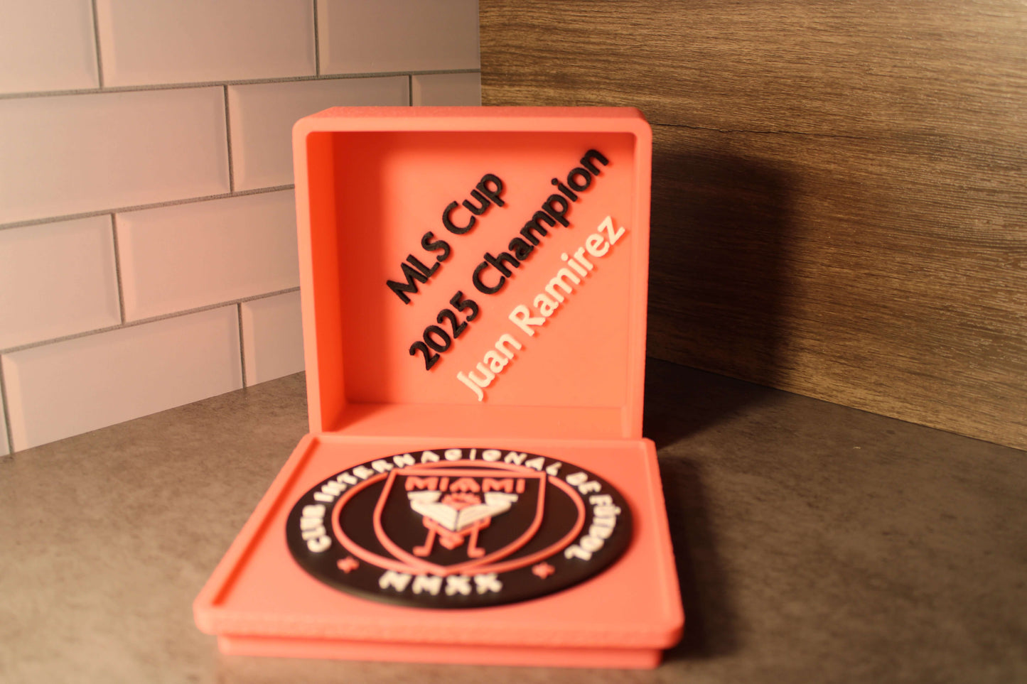 Inter Miami 3D Printed Emblem – Stylish Decor for Messi Fans & Soccer Lovers Tiki-Taka3D
