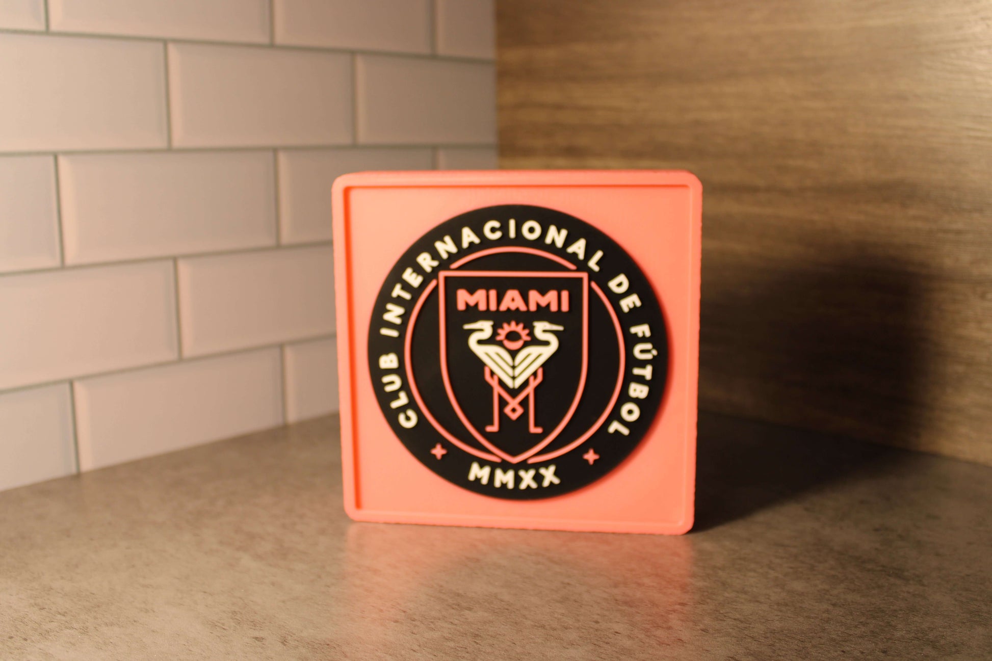 Inter Miami 3D Printed Emblem – Stylish Decor for Messi Fans & Soccer Lovers Tiki-Taka3D