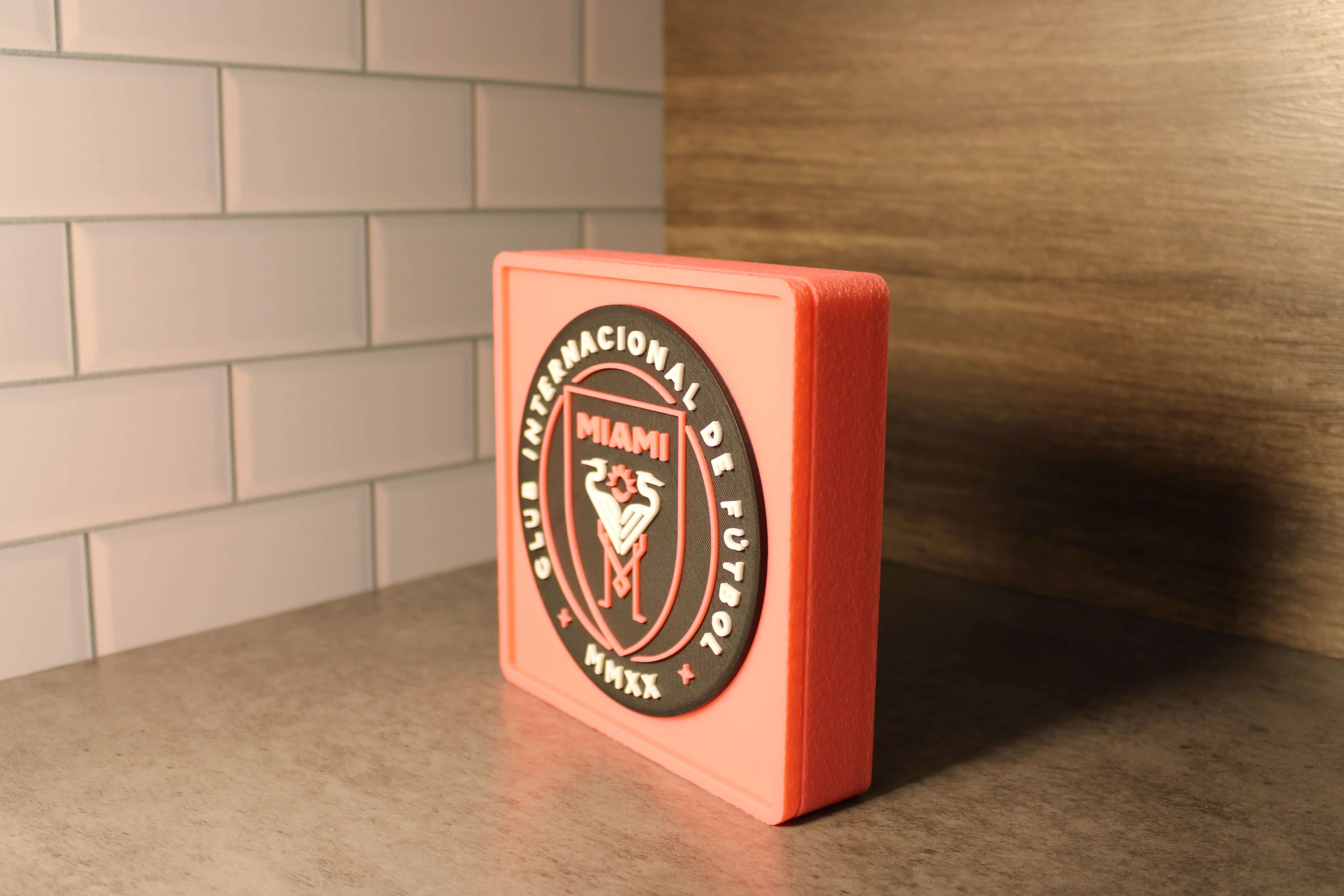 Inter Miami 3D Printed Emblem – Stylish Decor for Messi Fans & Soccer Lovers Tiki-Taka3D