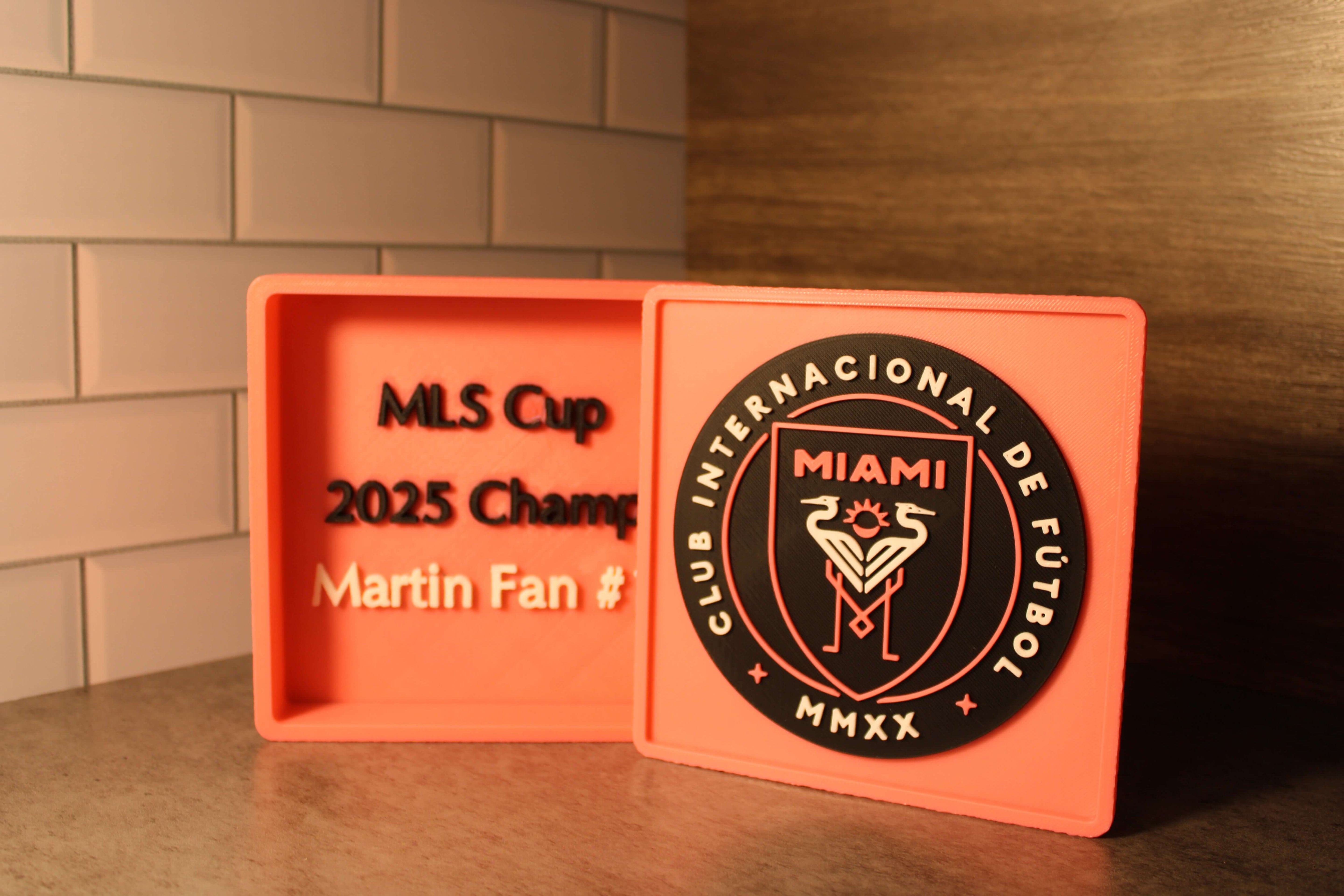Inter Miami 3D Printed Emblem – Stylish Decor for Messi Fans & Soccer Lovers Tiki-Taka3D
