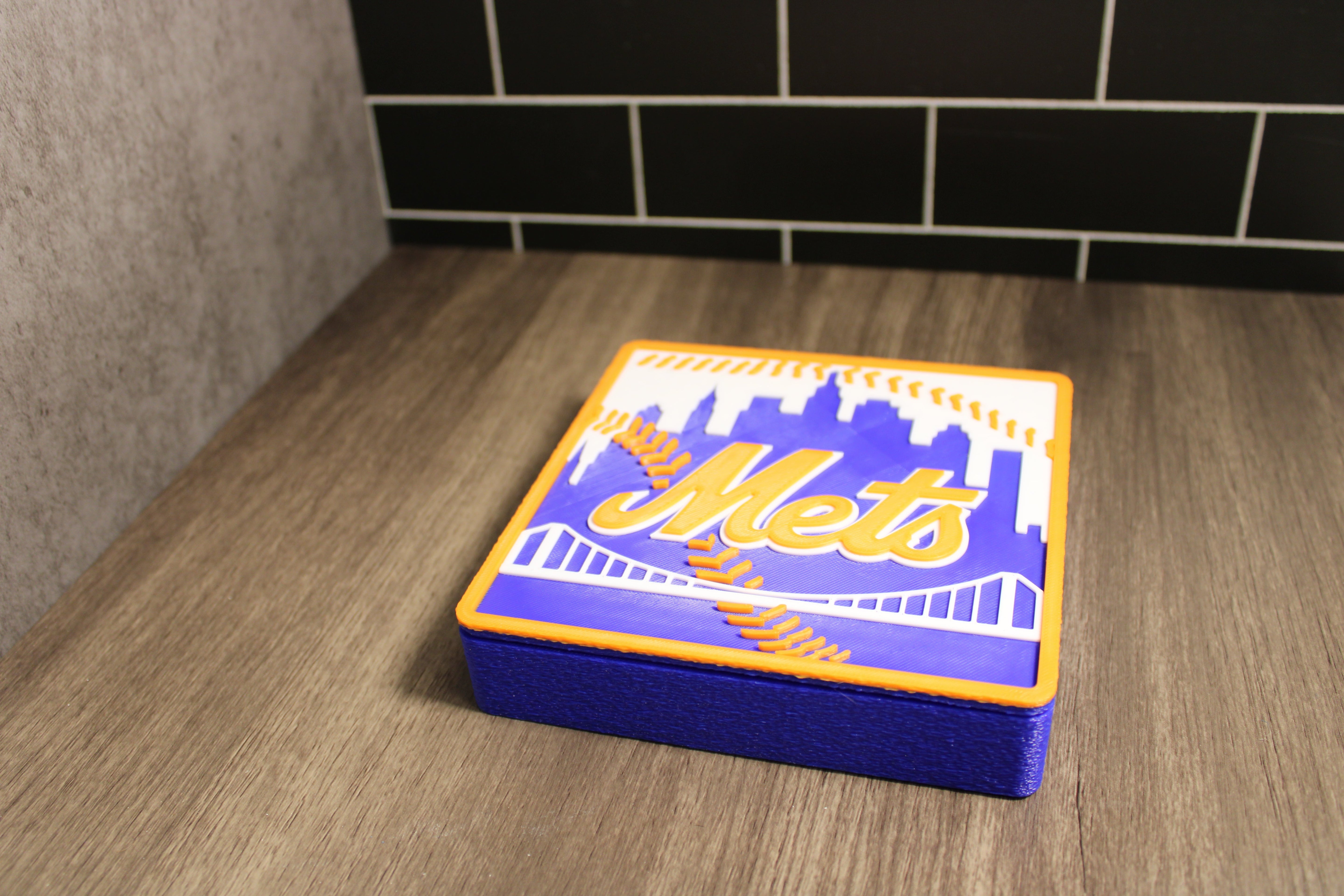 Man Cave Sign - Customized Mets 3D Logo Stash Box. Tiki-Taka3D