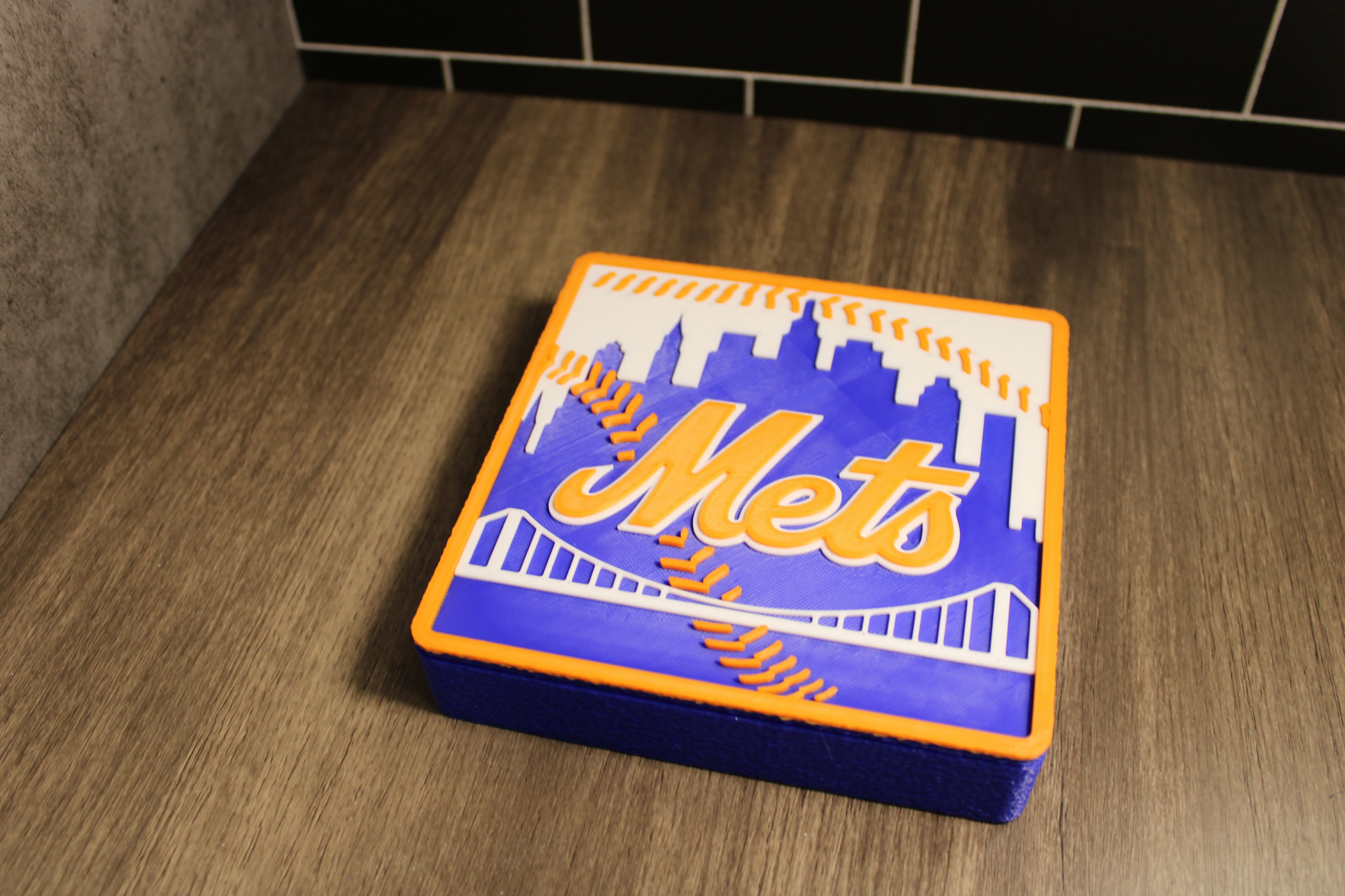 Man Cave Sign - Customized Mets 3D Logo Stash Box. Tiki-Taka3D