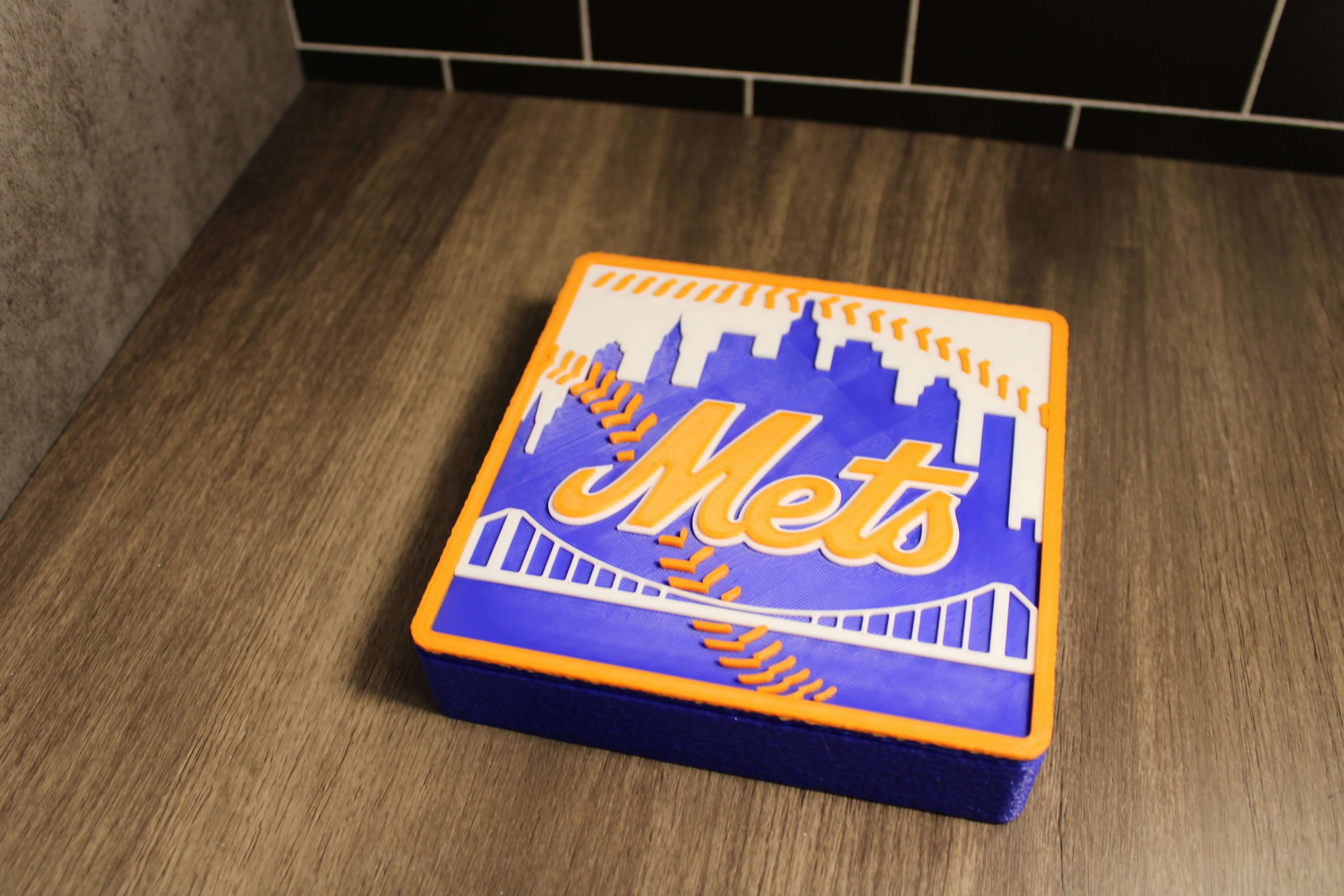 Man Cave Sign - Customized Mets 3D Logo Stash Box. Tiki-Taka3D