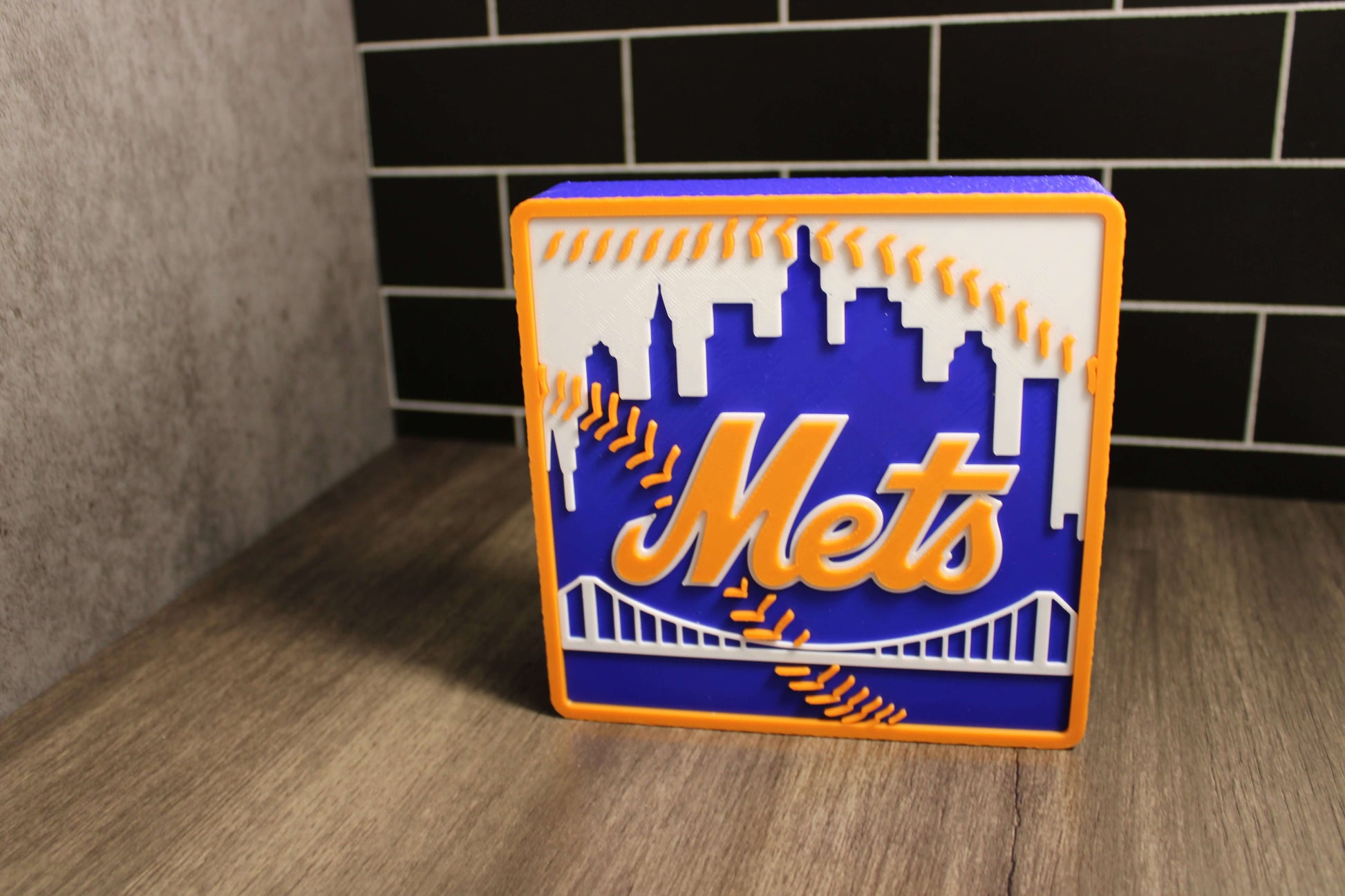 Man Cave Sign - Customized Mets 3D Logo Stash Box. Tiki-Taka3D