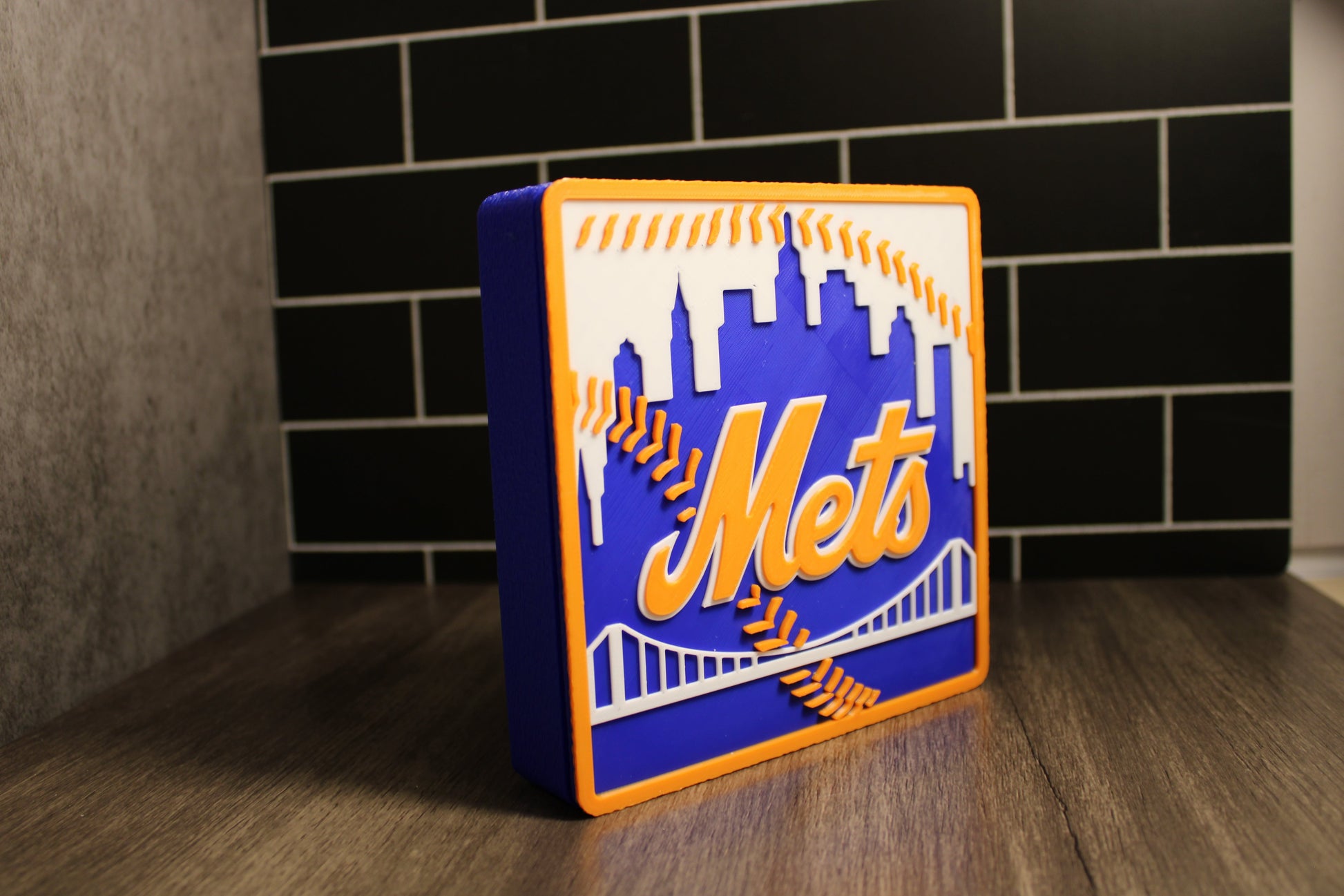 Man Cave Sign - Customized Mets 3D Logo Stash Box. Tiki-Taka3D