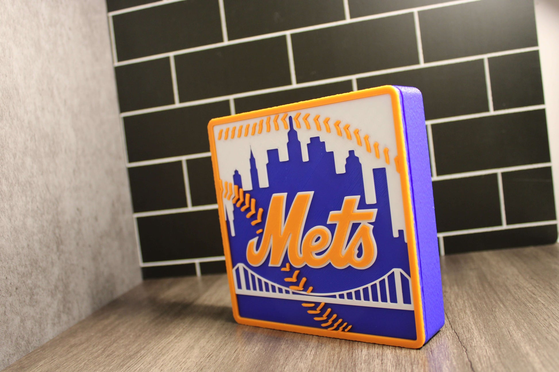 Man Cave Sign - Customized Mets 3D Logo Stash Box. Tiki-Taka3D