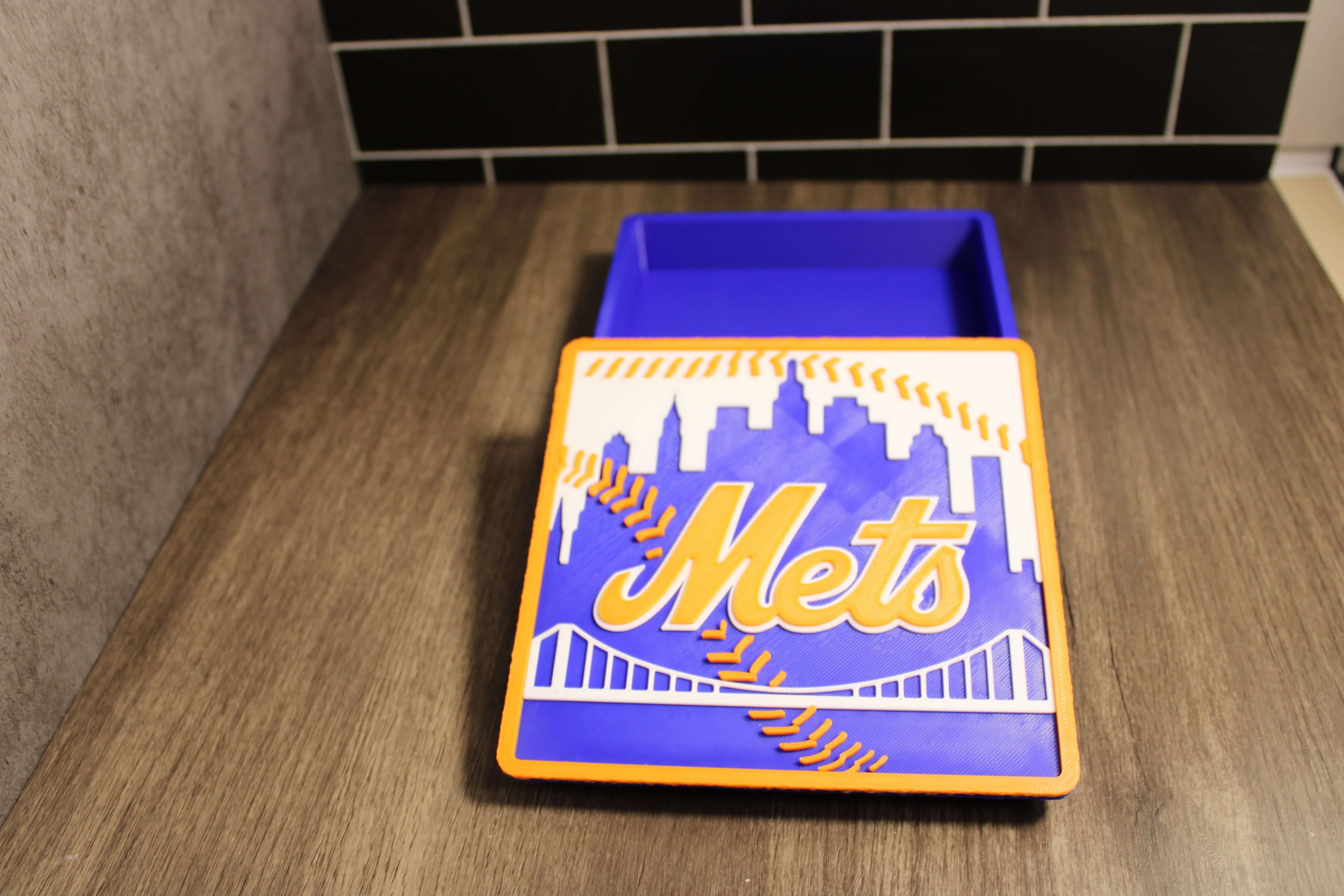 Man Cave Sign - Customized Mets 3D Logo Stash Box. Tiki-Taka3D