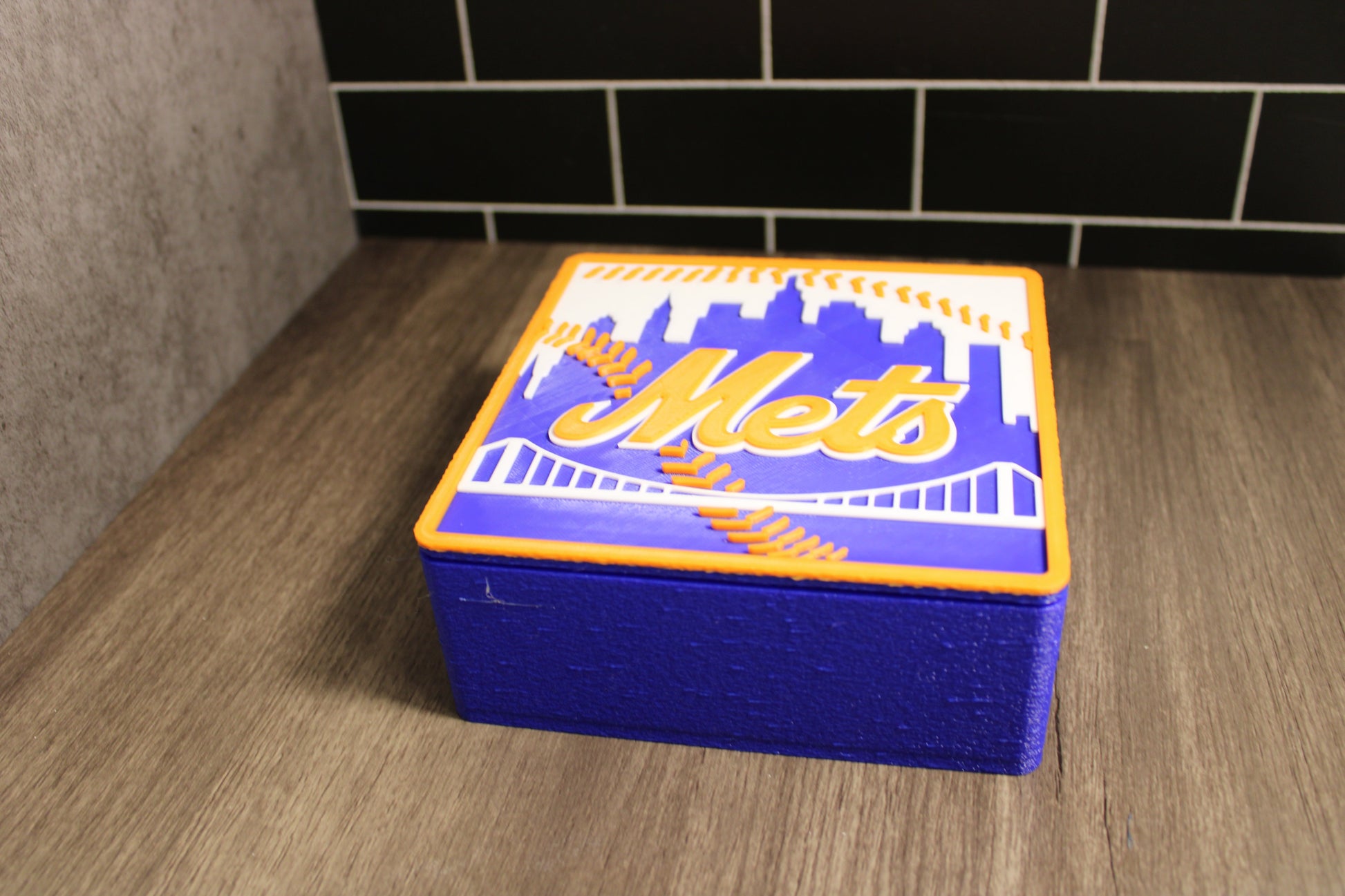 Man Cave Sign - Customized Mets 3D Logo Stash Box. Tiki-Taka3D