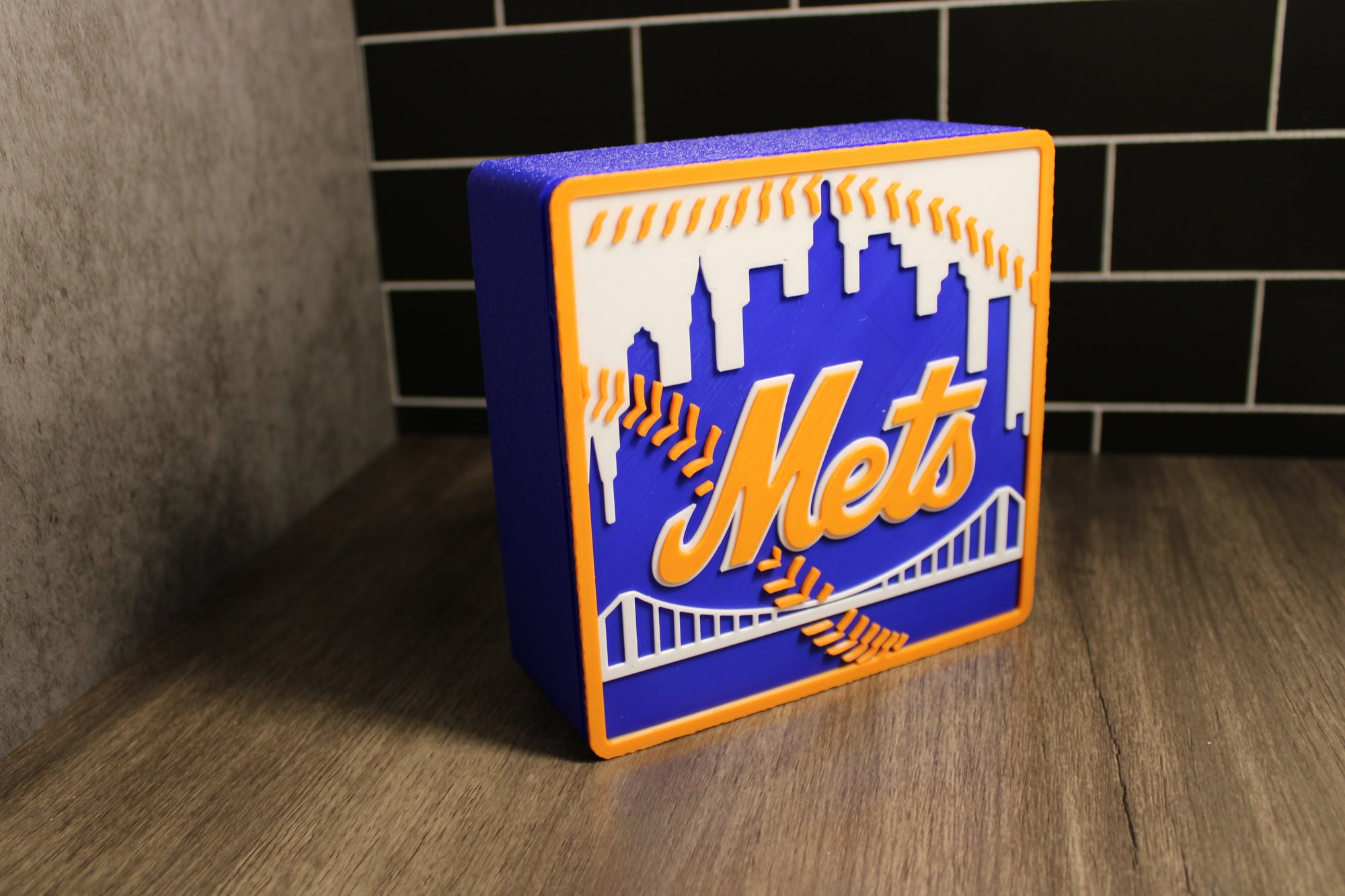 Man Cave Sign - Customized Mets 3D Logo Stash Box. Tiki-Taka3D