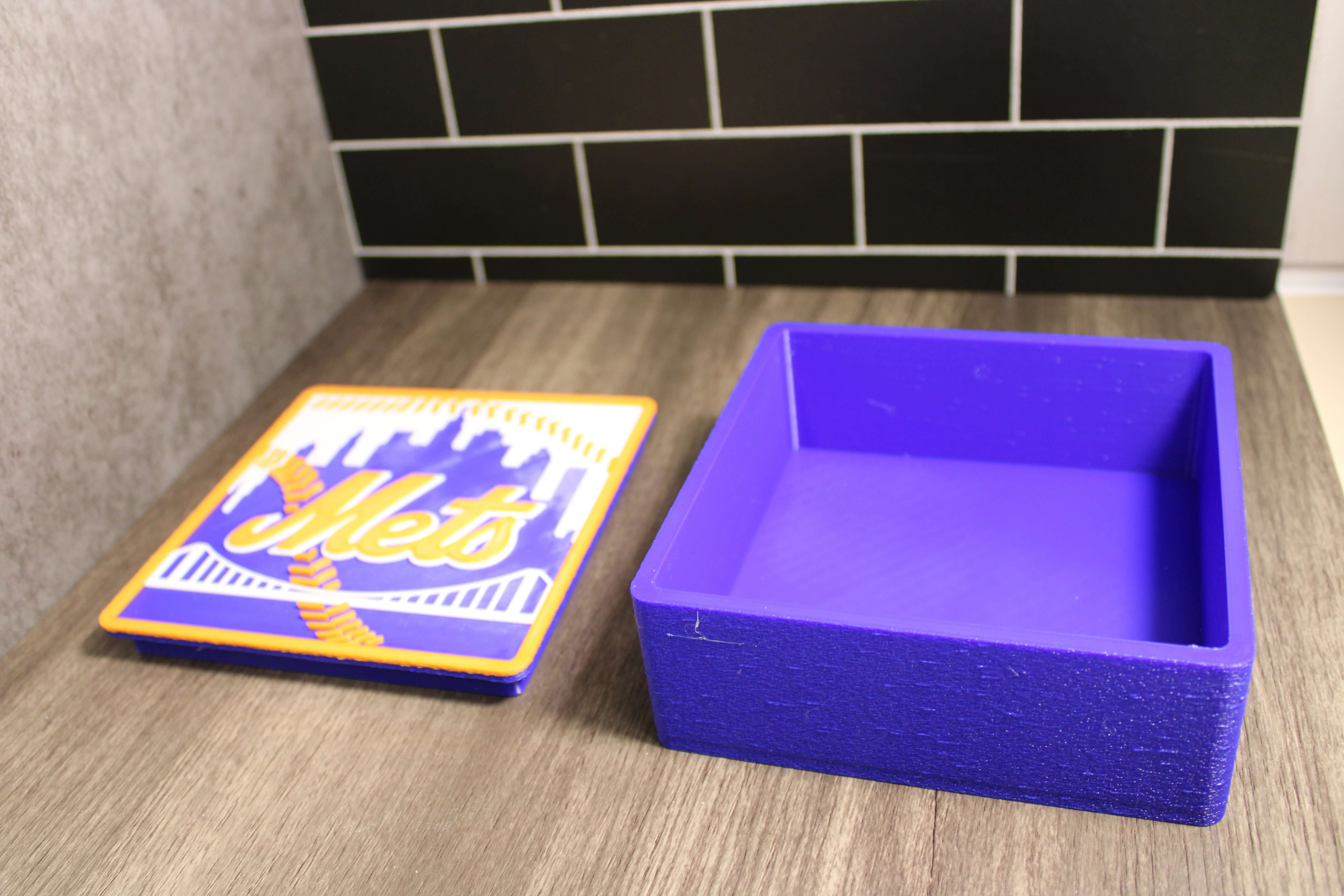 Man Cave Sign - Customized Mets 3D Logo Stash Box. Tiki-Taka3D