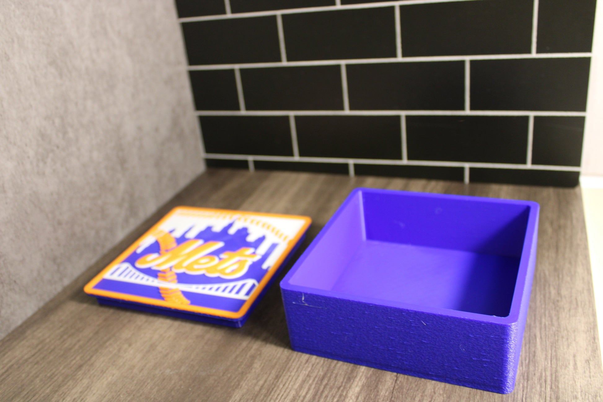 Man Cave Sign - Customized Mets 3D Logo Stash Box. Tiki-Taka3D