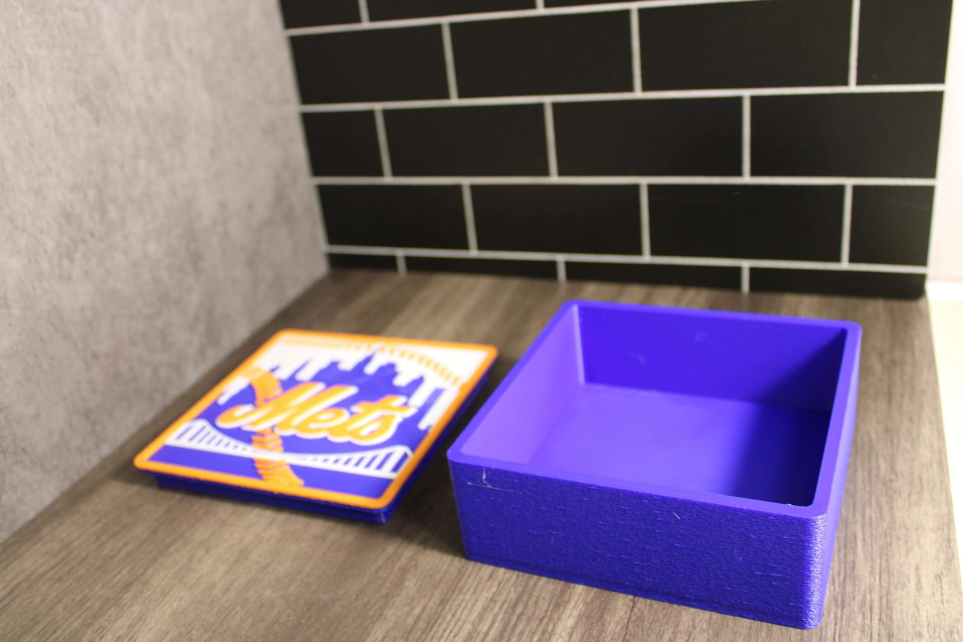 Man Cave Sign - Customized Mets 3D Logo Stash Box. Tiki-Taka3D