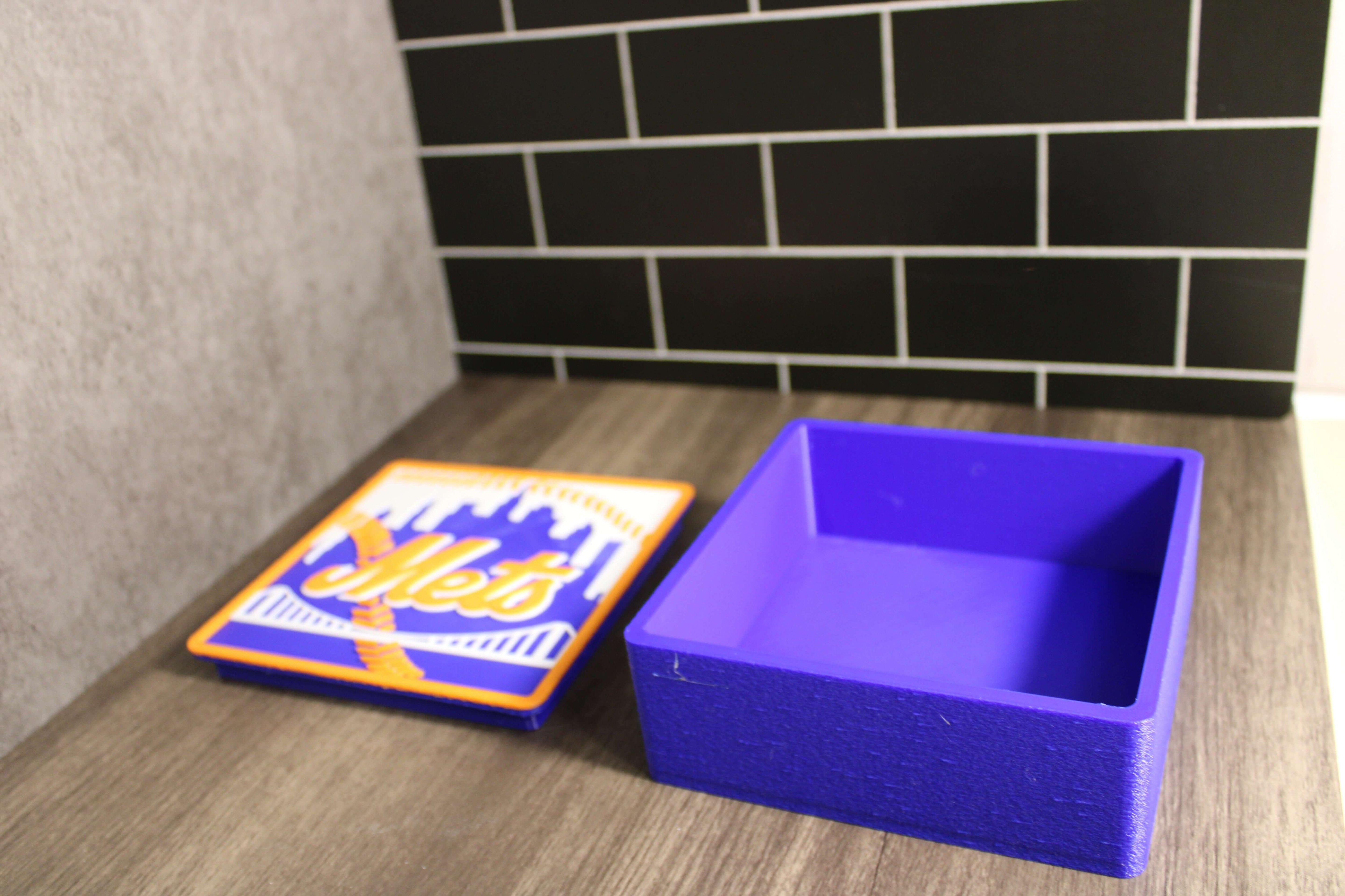 Man Cave Sign - Customized Mets 3D Logo Stash Box. Tiki-Taka3D