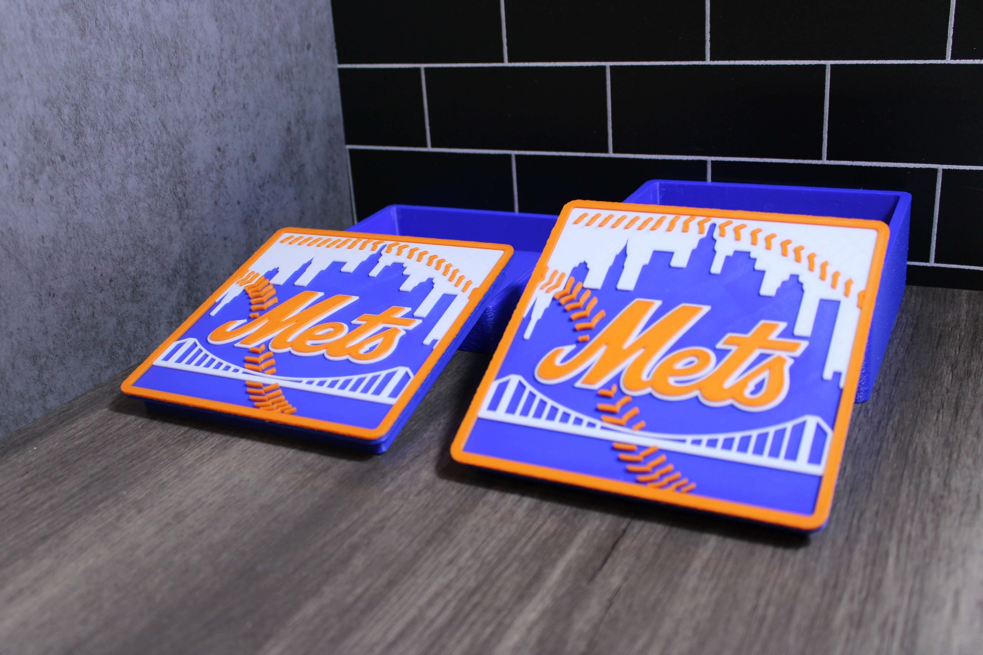 Man Cave Sign - Customized Mets 3D Logo Stash Box. Tiki-Taka3D