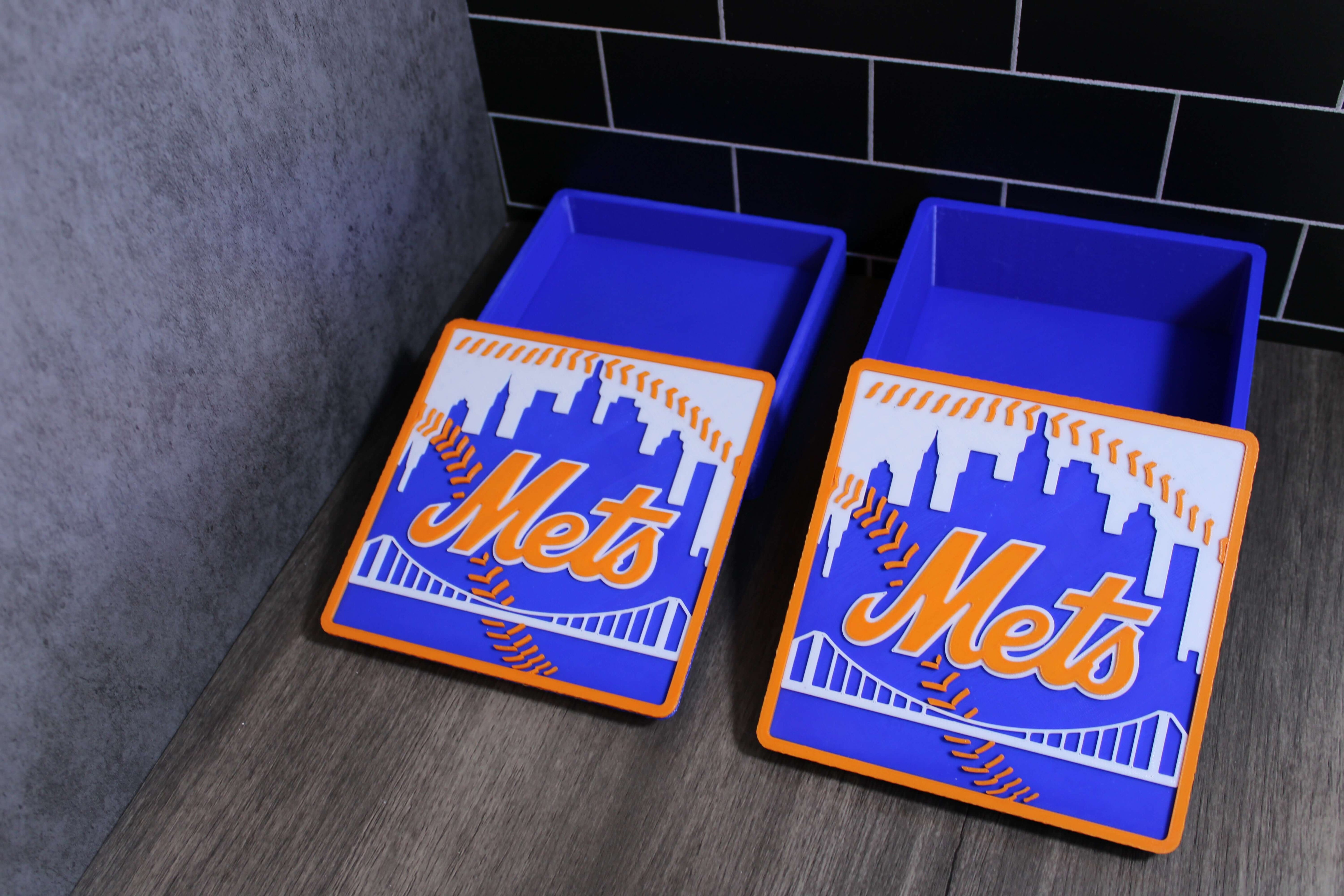 Man Cave Sign - Customized Mets 3D Logo Stash Box. Tiki-Taka3D