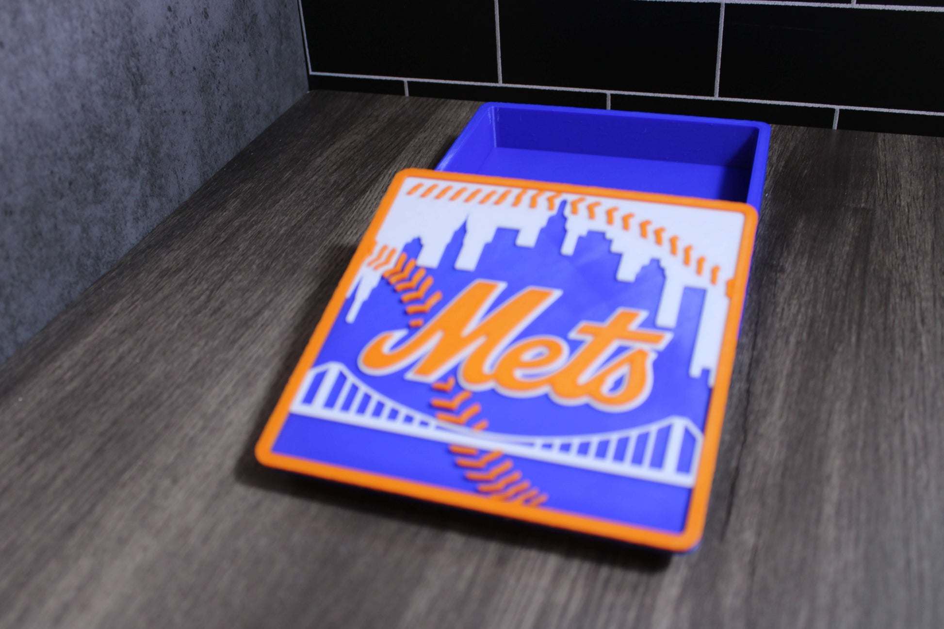 Man Cave Sign - Customized Mets 3D Logo Stash Box. Tiki-Taka3D