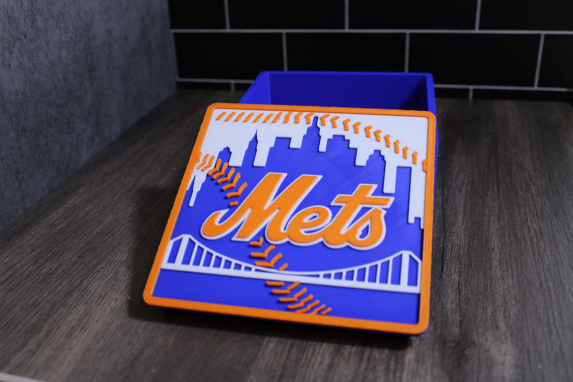Man Cave Sign - Customized Mets 3D Logo Stash Box. Tiki-Taka3D