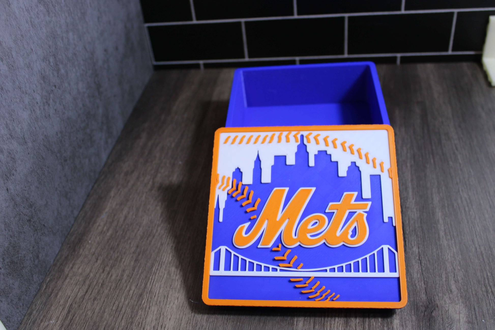 Man Cave Sign - Customized Mets 3D Logo Stash Box. Tiki-Taka3D