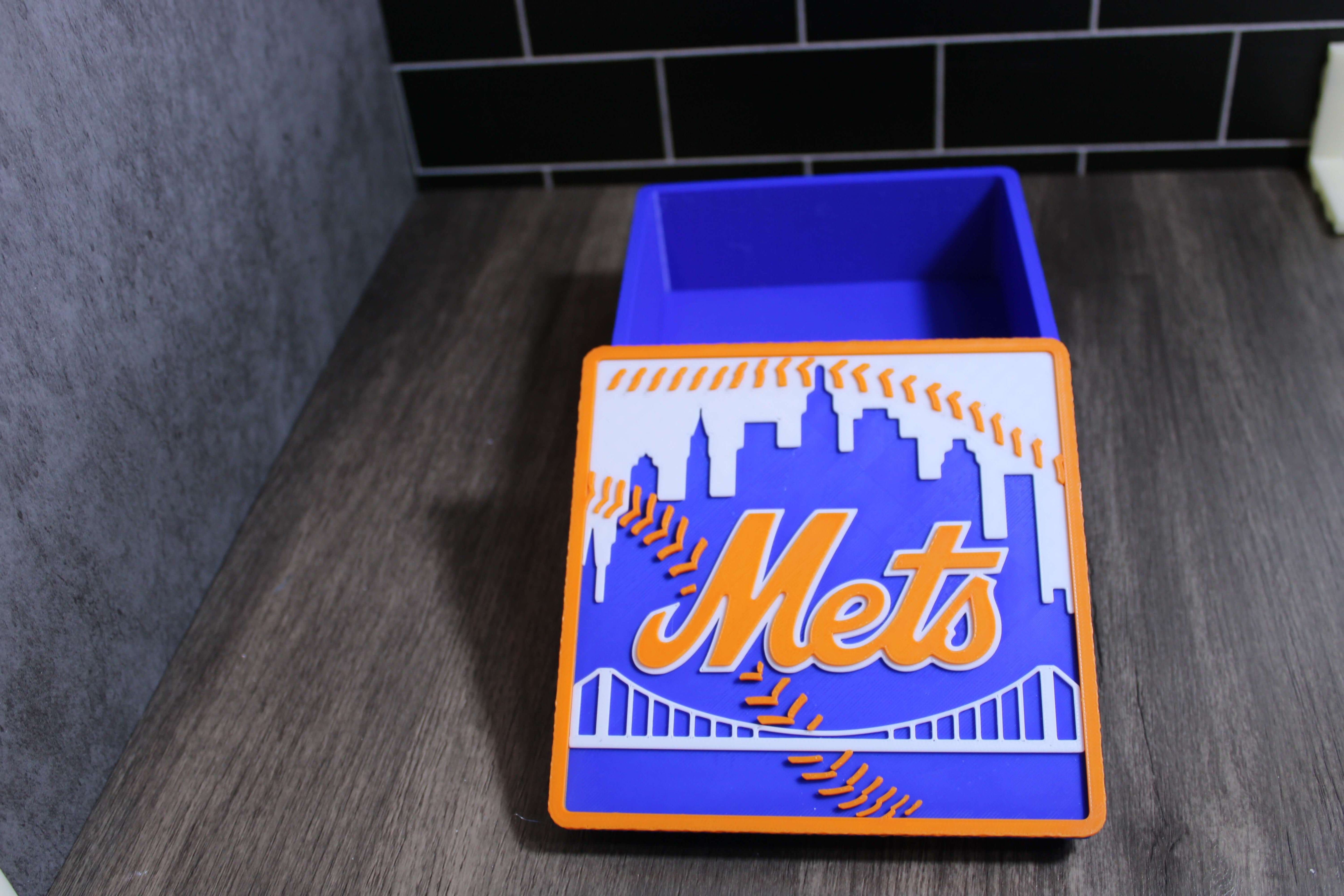 Man Cave Sign - Customized Mets 3D Logo Stash Box. Tiki-Taka3D