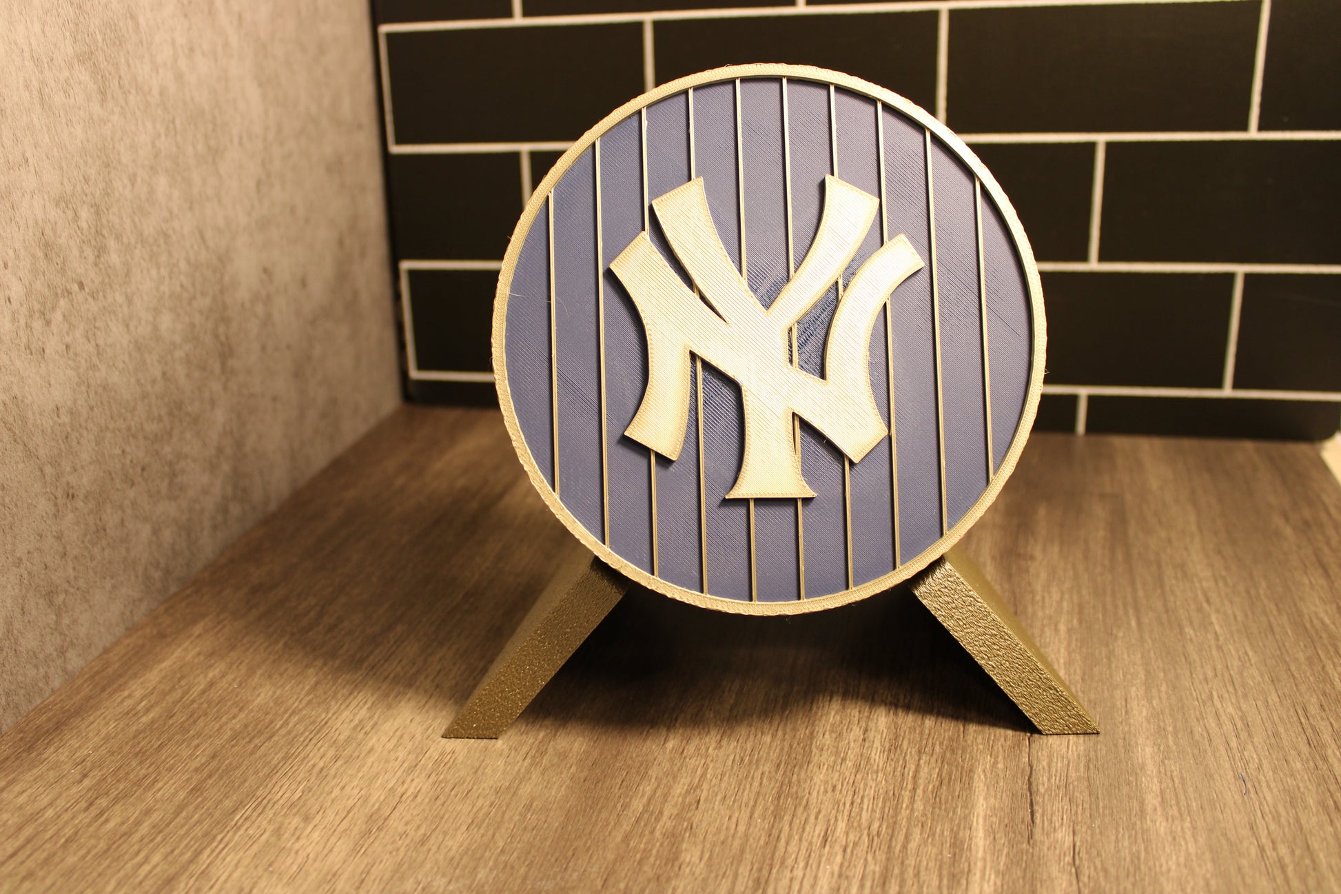NY Yankees 3D Logo Stash Box. Blue and Iridium Gold Colored. Tiki-Taka3D