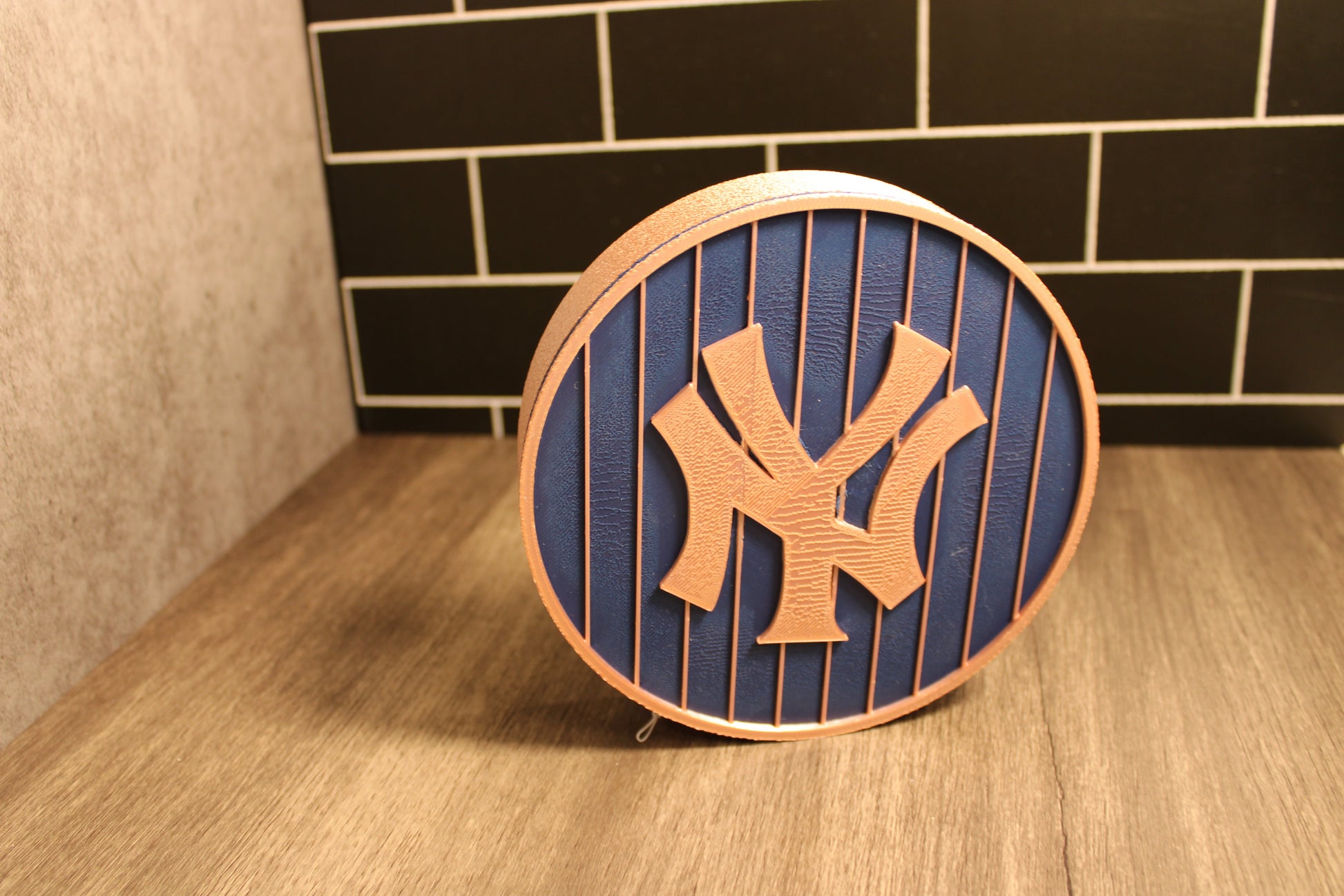 NY Yankees 3D Logo Stash Box. Blue and Iridium Gold Colored. Tiki-Taka3D