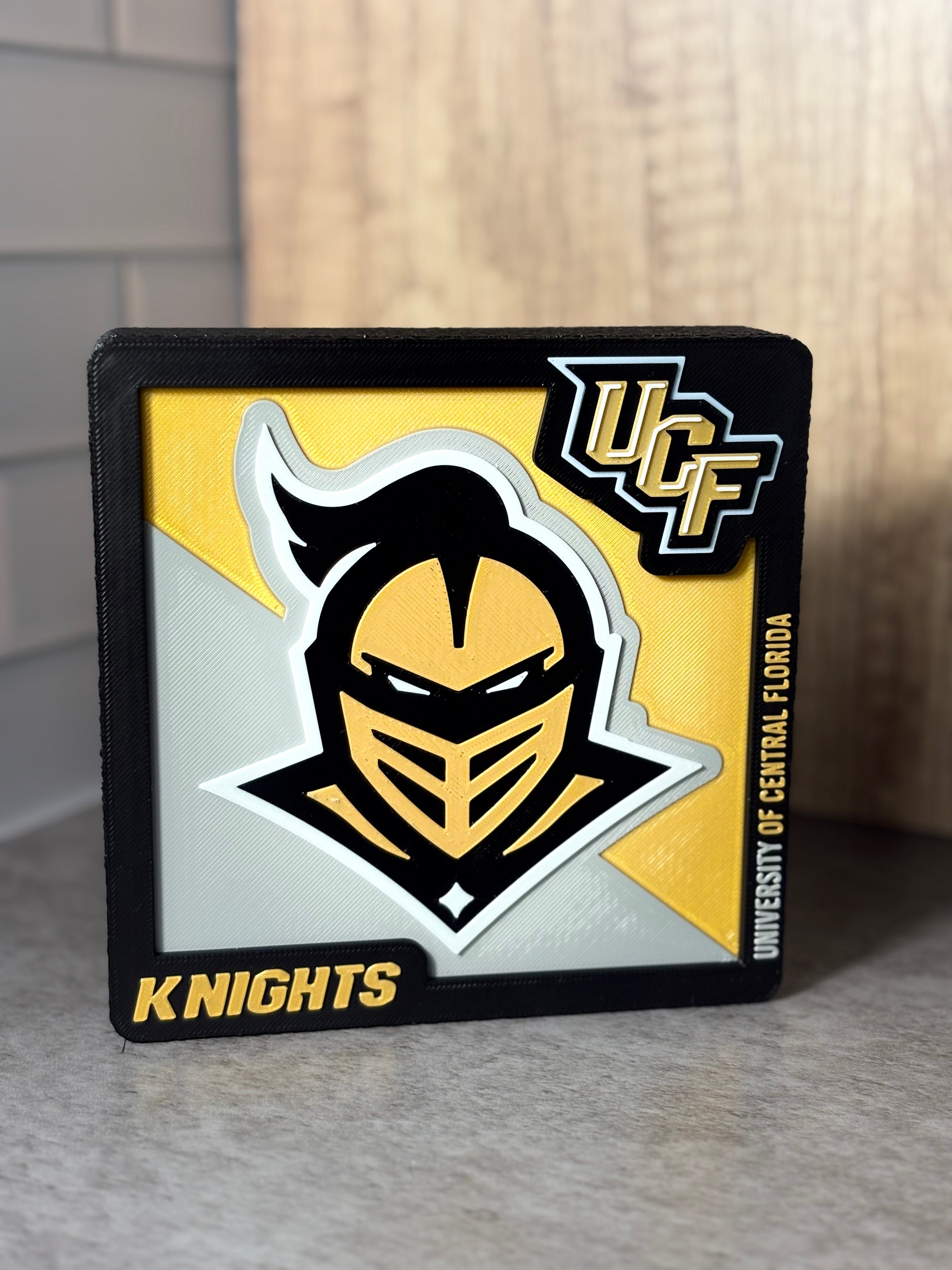 UCF Knights 3D Logo Display with Storage Box - Personalized Desk Decor