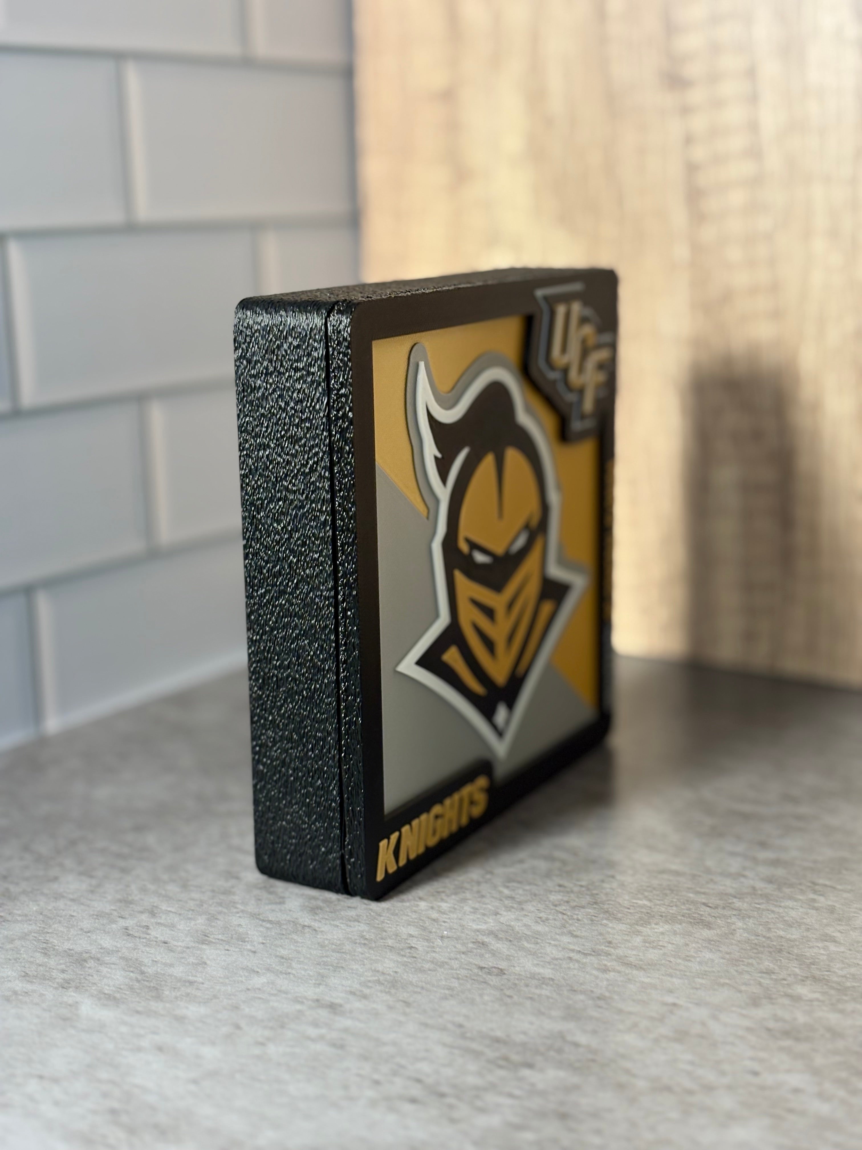 UCF Knights 3D Logo Display with Storage Box - Personalized Desk Decor