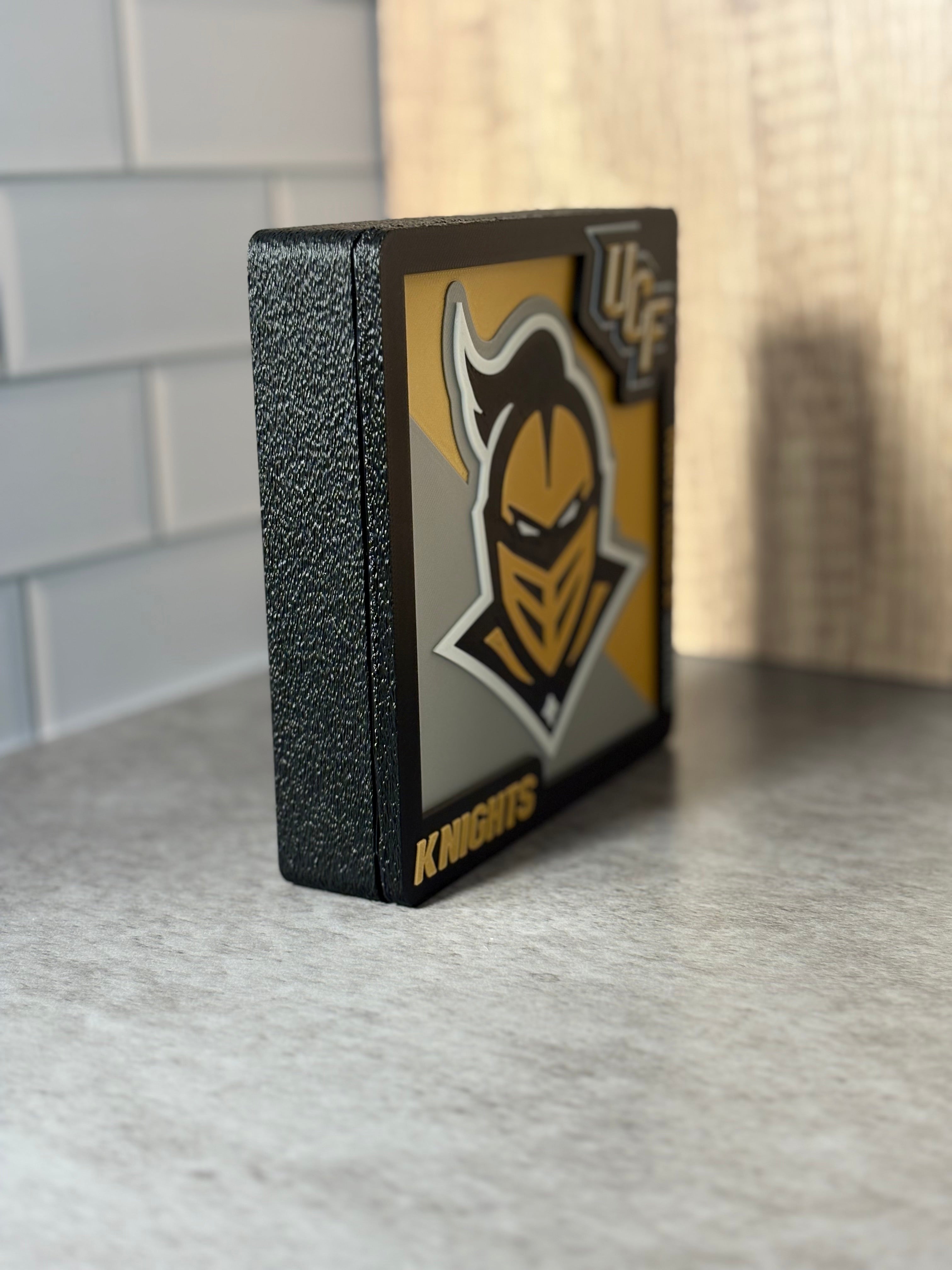 UCF Knights 3D Logo Display with Storage Box - Personalized Desk Decor