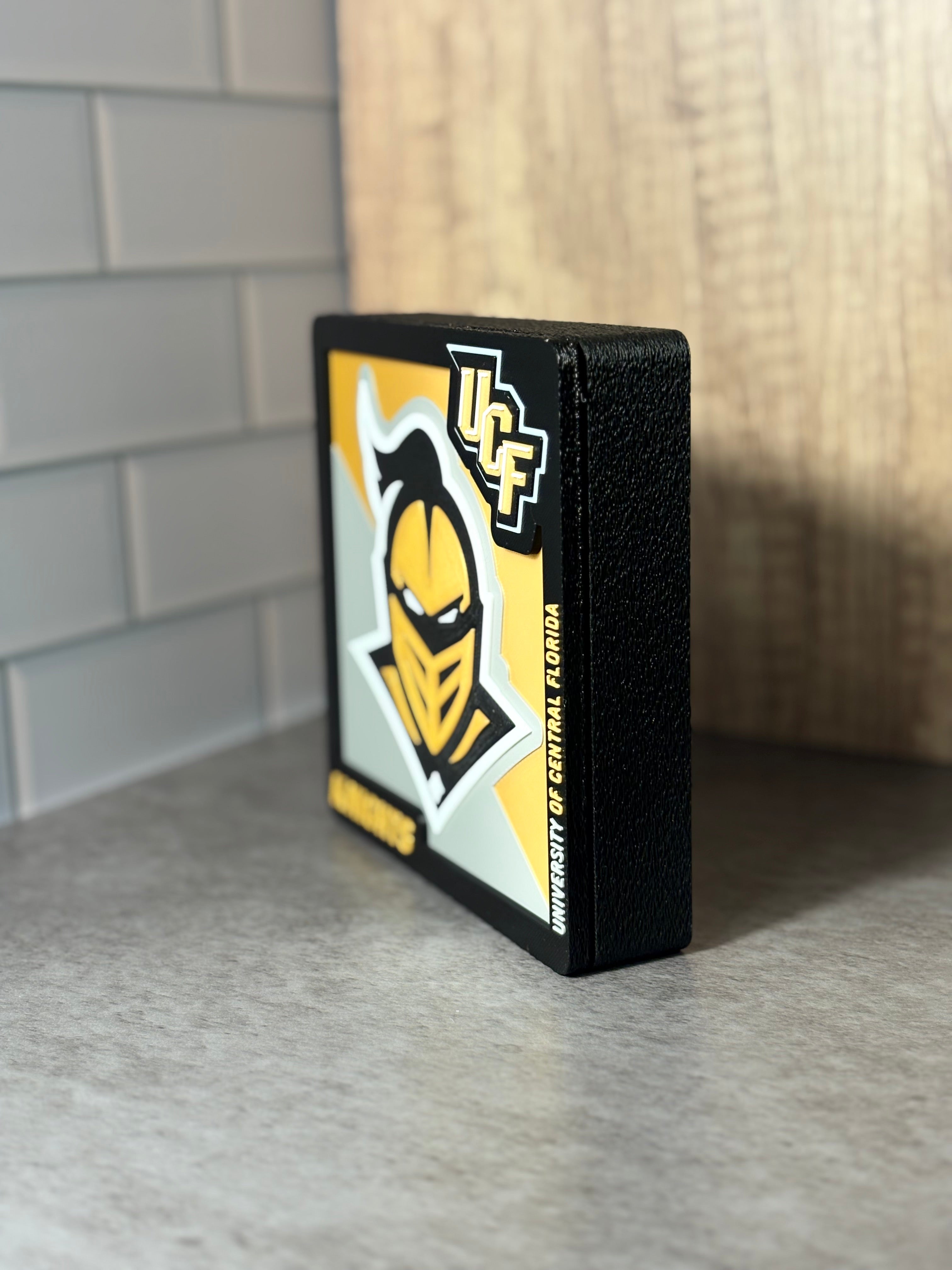 UCF Knights 3D Logo Display with Storage Box - Personalized Desk Decor