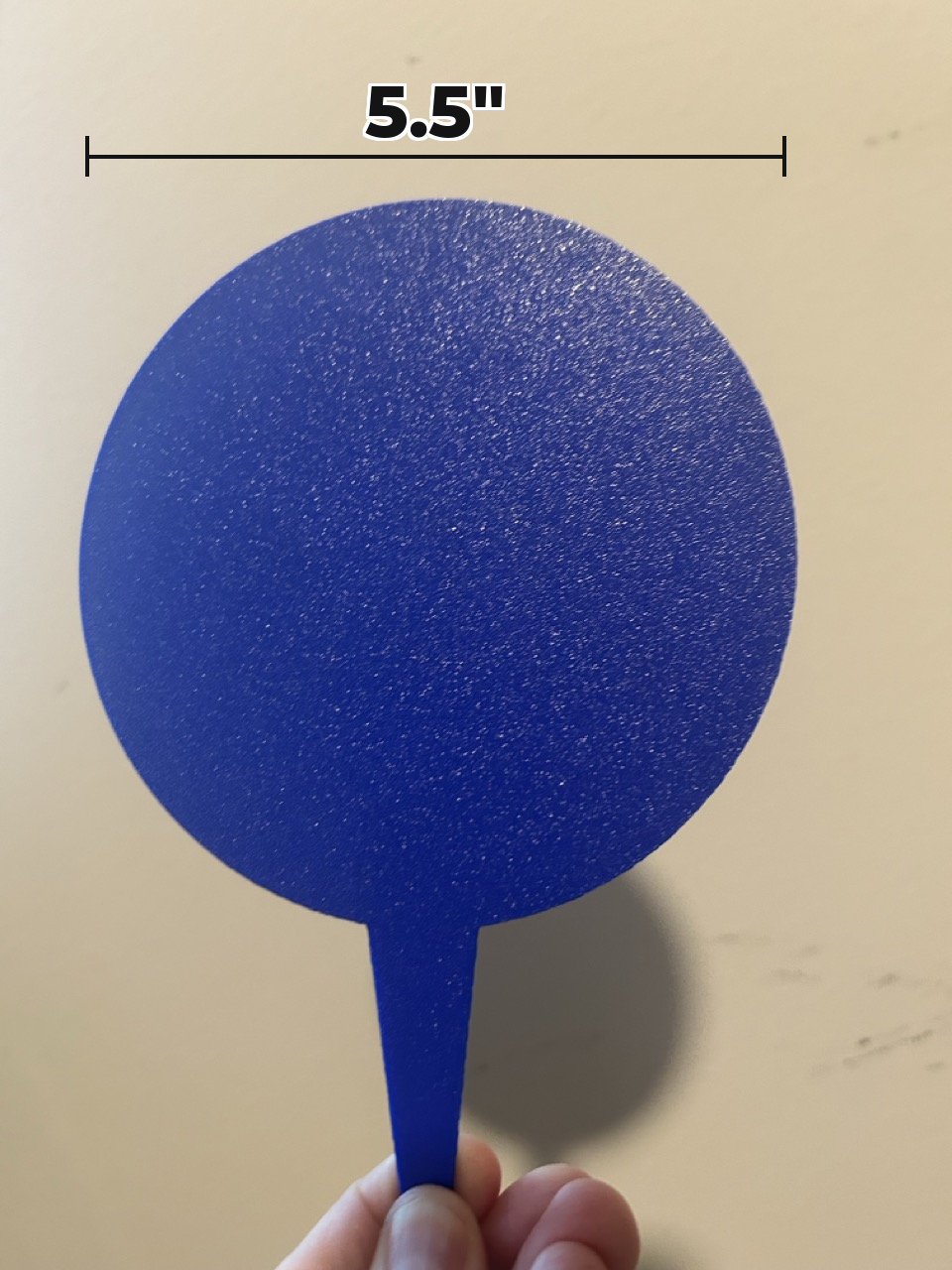 Mets cake topper back view — clean Mets-blue, 5.5" disc diameter