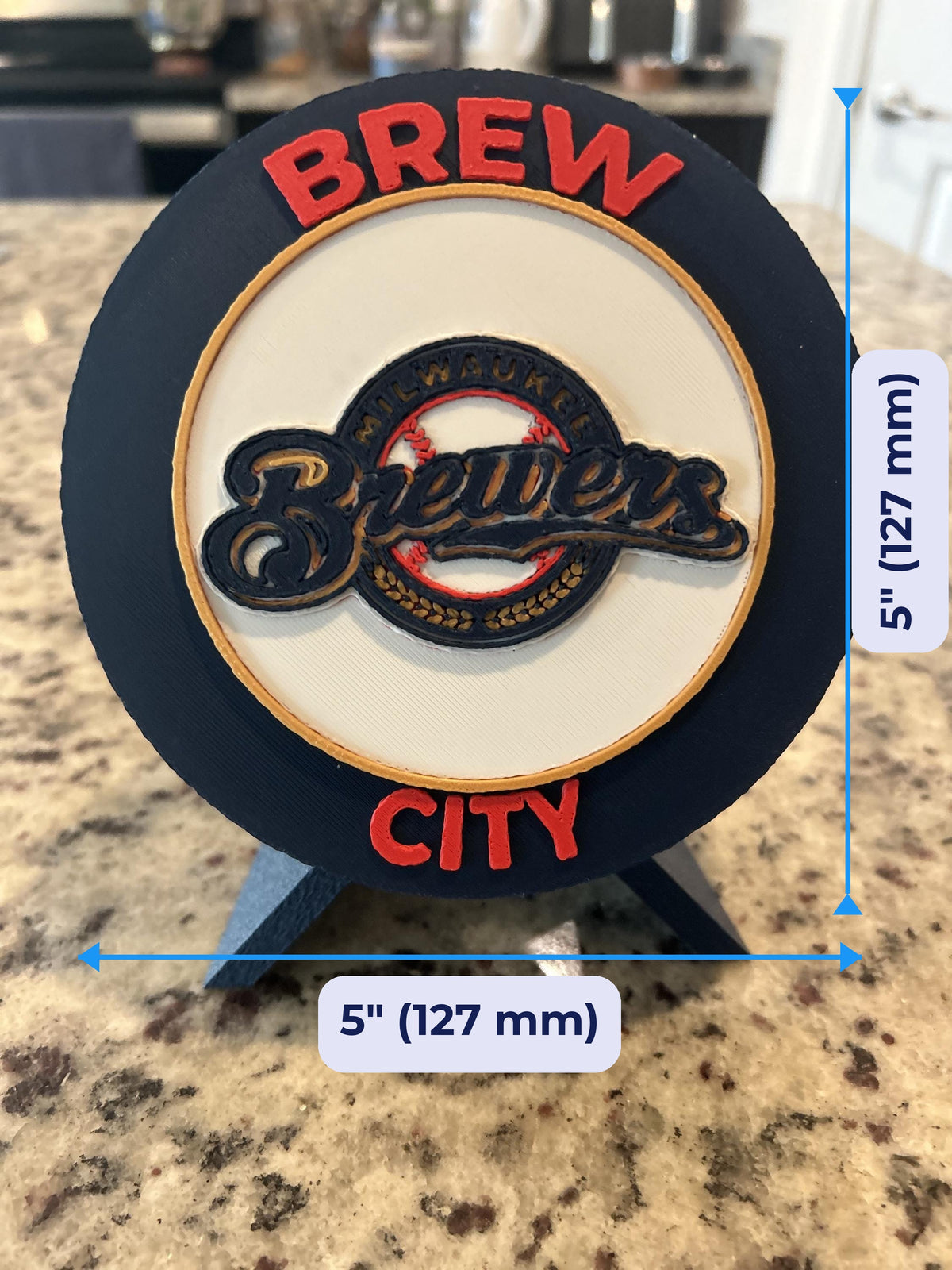 3D printed roundel display 5 inch (127 mm) size, fan gift, made in USA