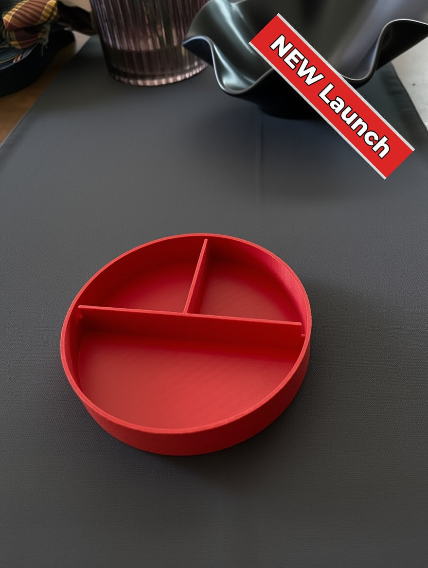 Ohio State Buckeyes decorative box — divided interior, 3 compartments, scarlet & black [r3]