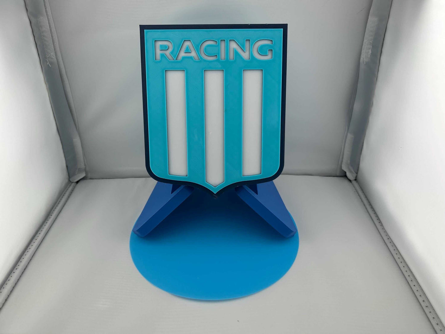 Unique 3D Racing Club de Avellaneda display in vibrant colors, perfect gift for soccer fans, no assembly required.