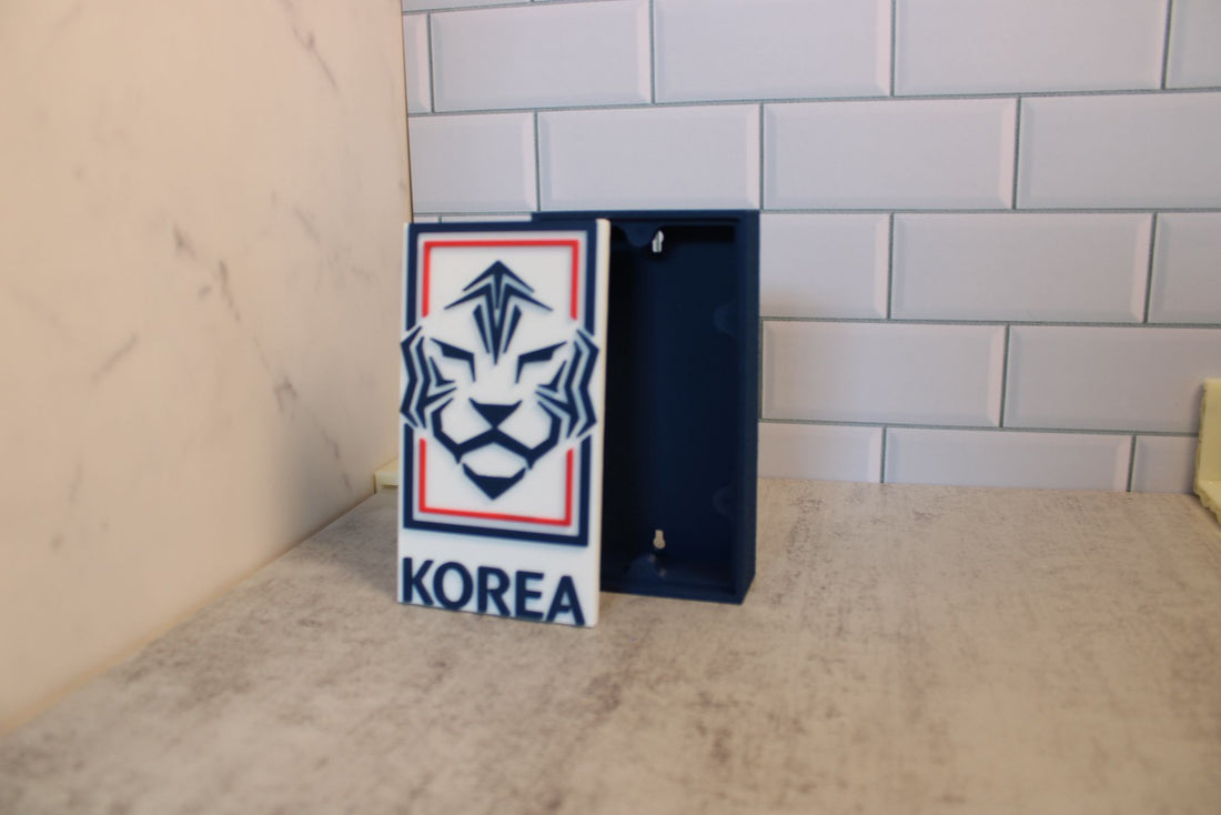 South Korea national soccer team plaque | KFA 3D printed football gift | Korean football fan decor | South Korea team wall sign | Korea soccer emblem collectible
